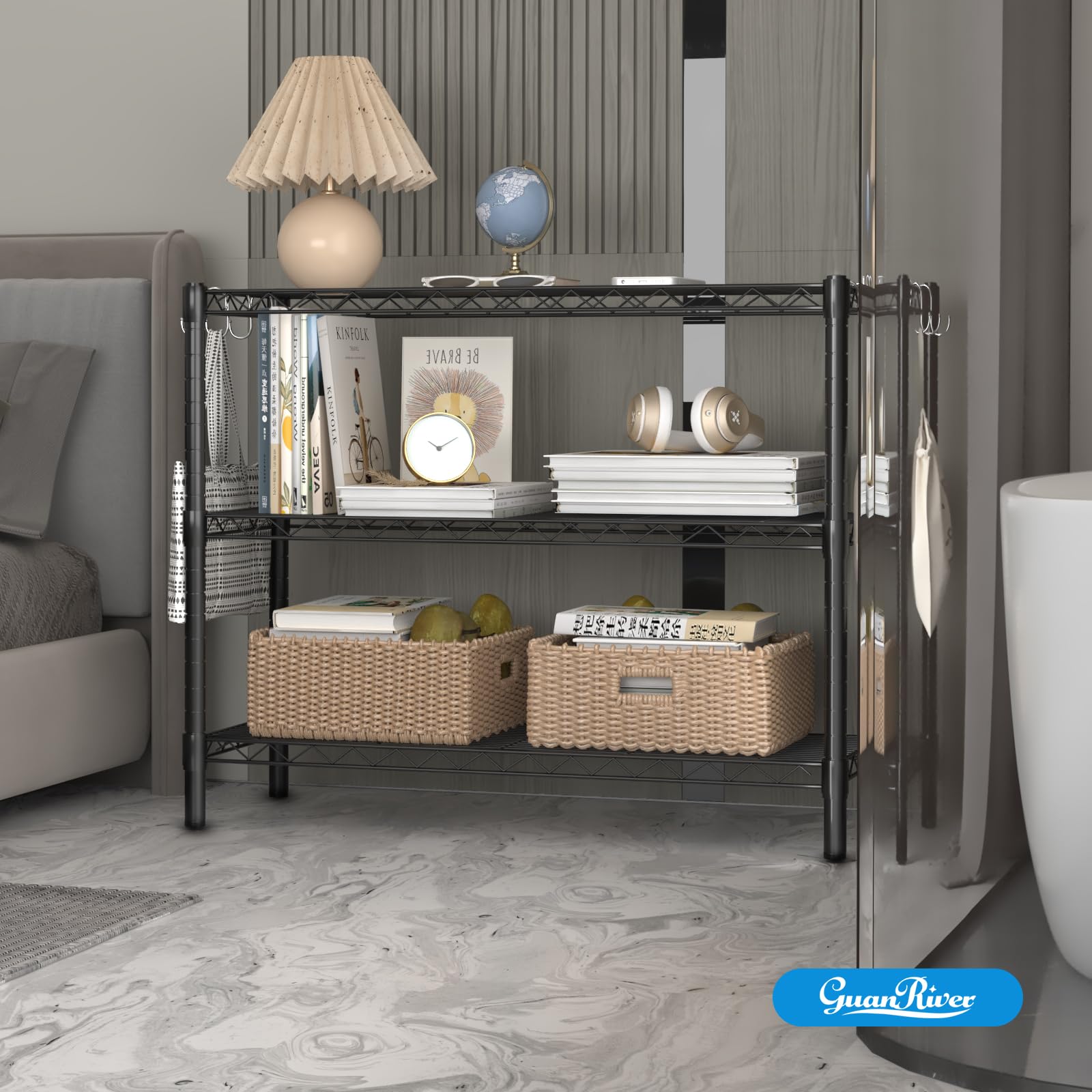 3 Shelf Adjustable Metal Wire Shelving