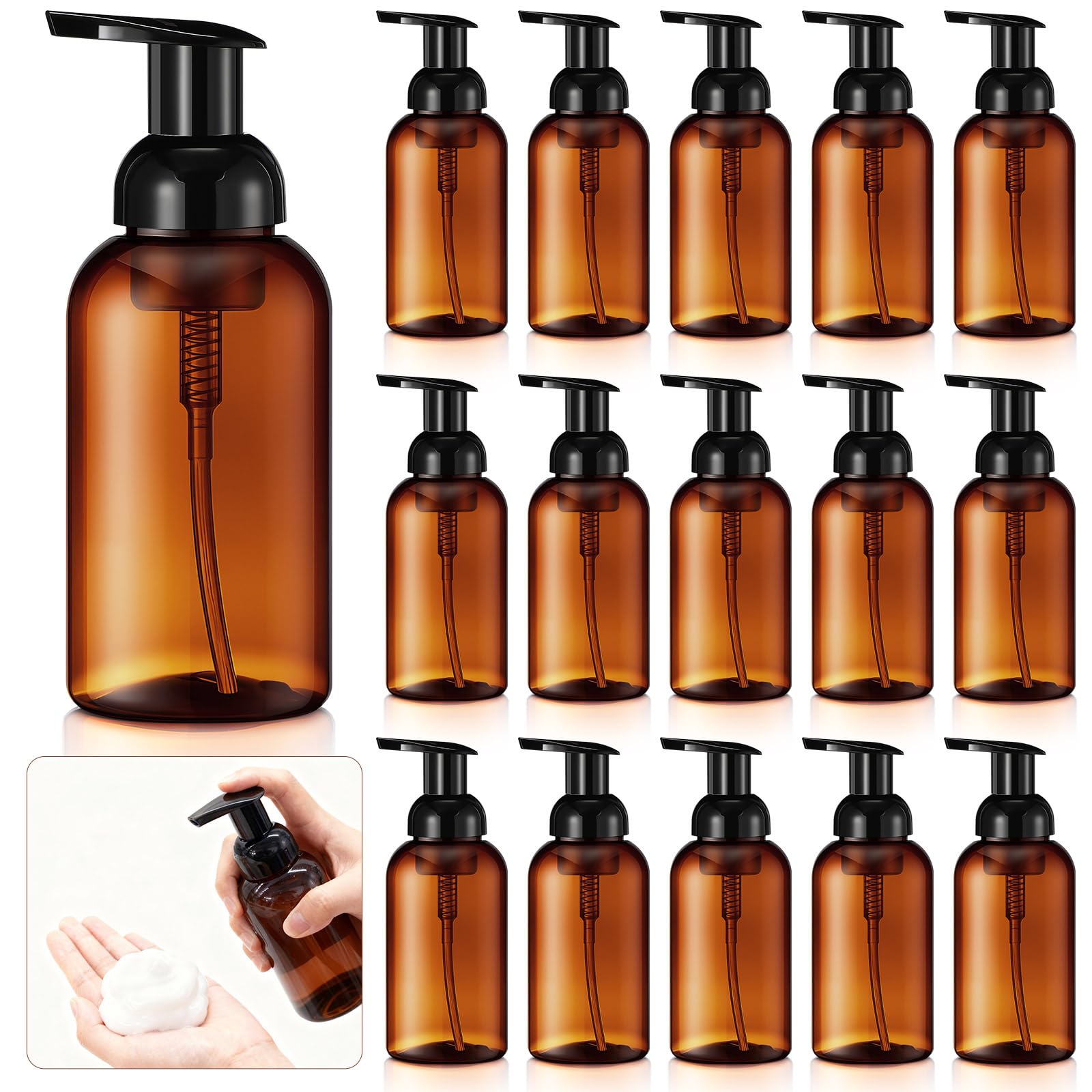 16 Pcs 10 oz Amber Foaming Soap Dispenser (16 Count)