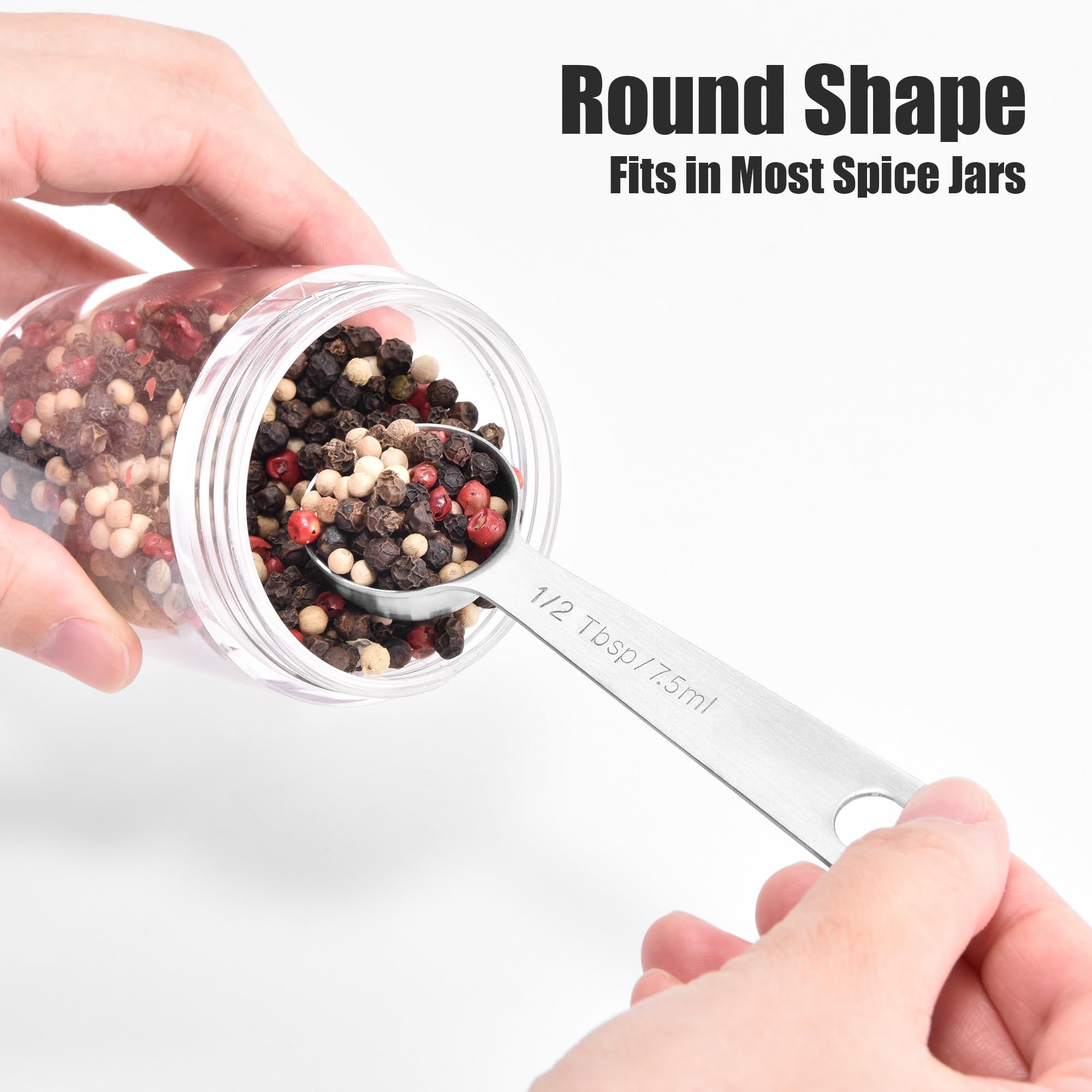 18 8 Stainless Steel Measuring Spoons with Engraved Metric (6 Count)