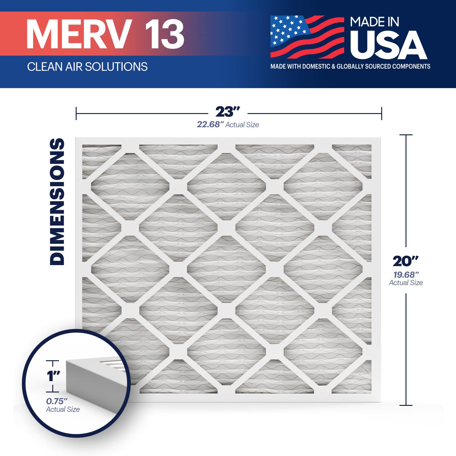 TruFilter 20x23x1 Air Filter MERV 13 (6 Count)