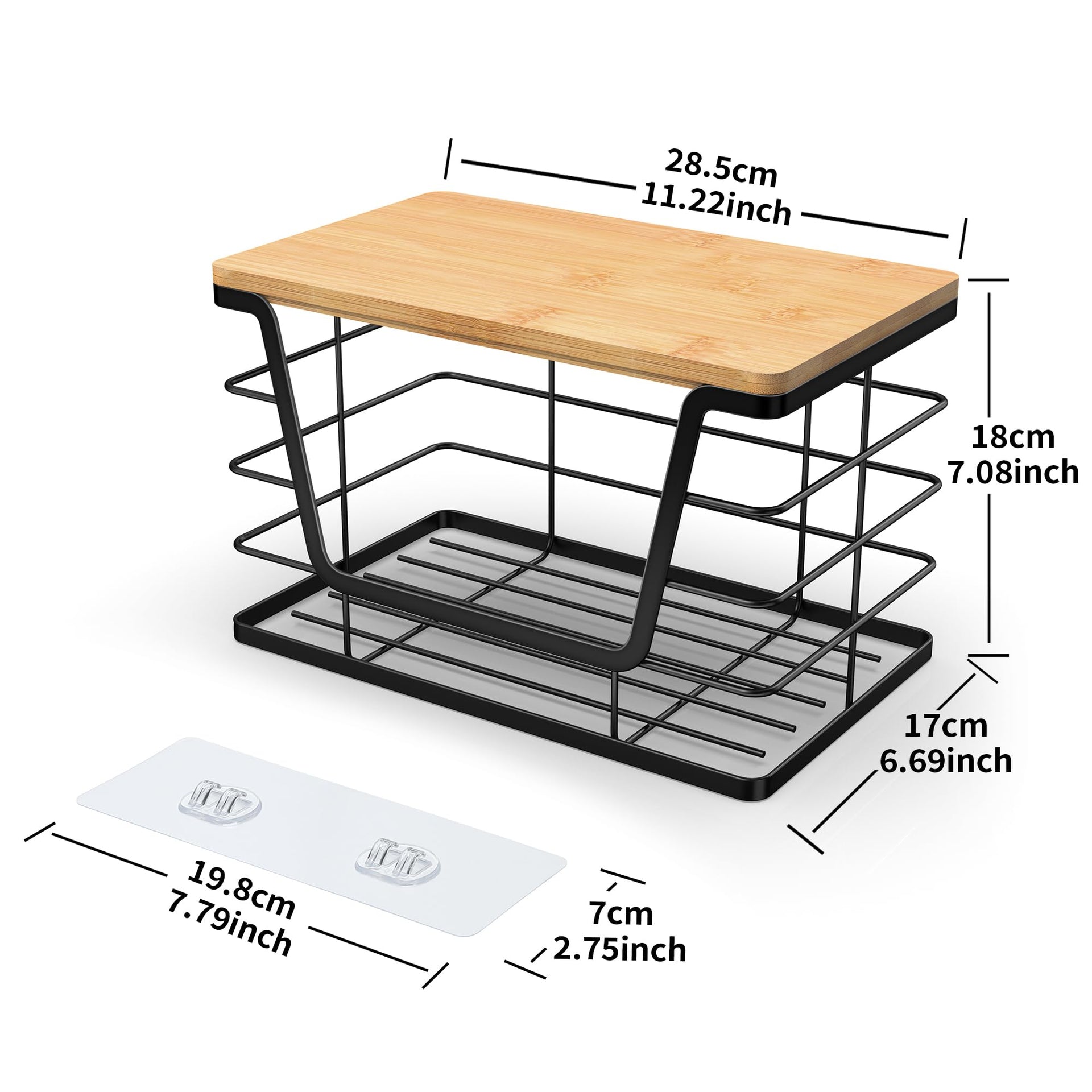 Extra Large Trash Bag Holder Dispenser With Bamboo Top