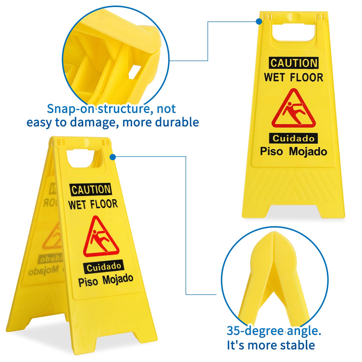 wet floor signs 6 piece double (6 Count)
