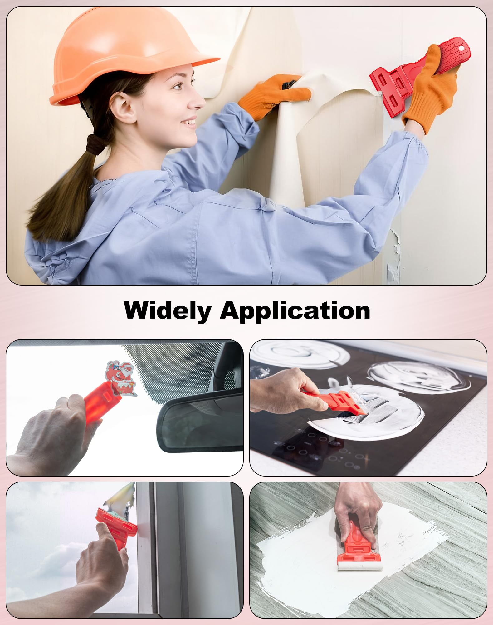 Dual Width Plastic Razor Blade Scraper Tool Non Scratch