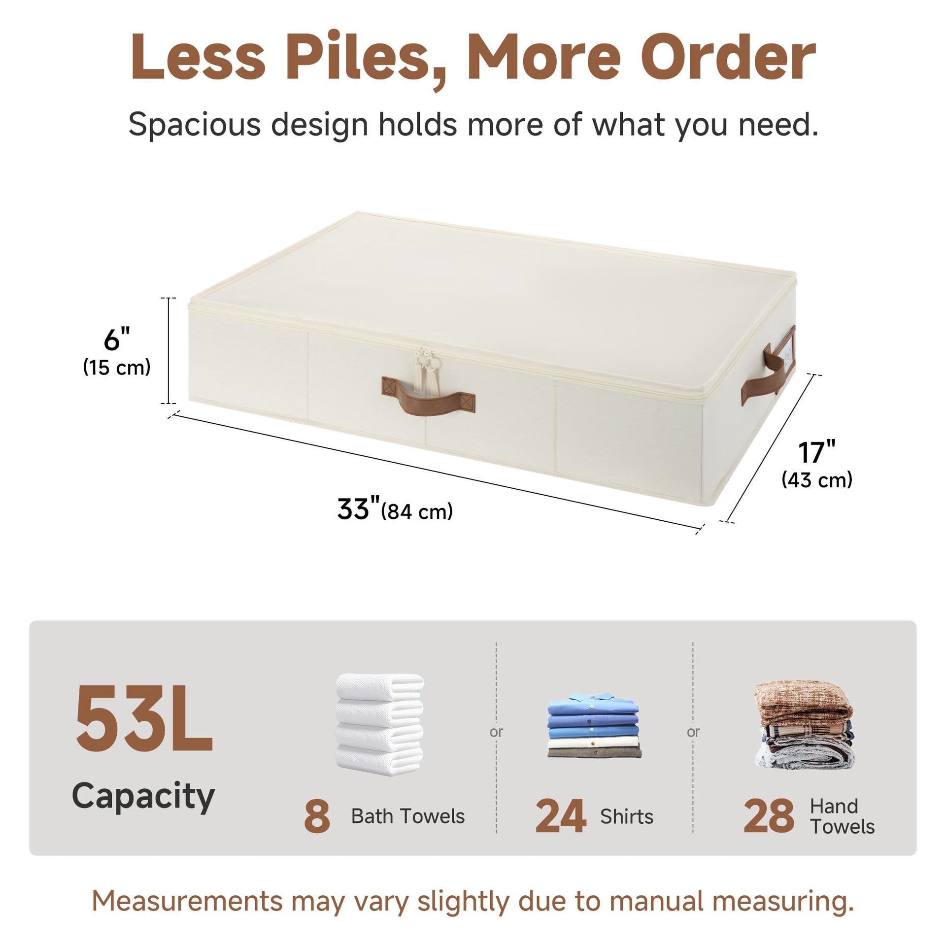 6 Inch Low Profile Under Bed Clothes Storage Bins with Lids (2 Count)