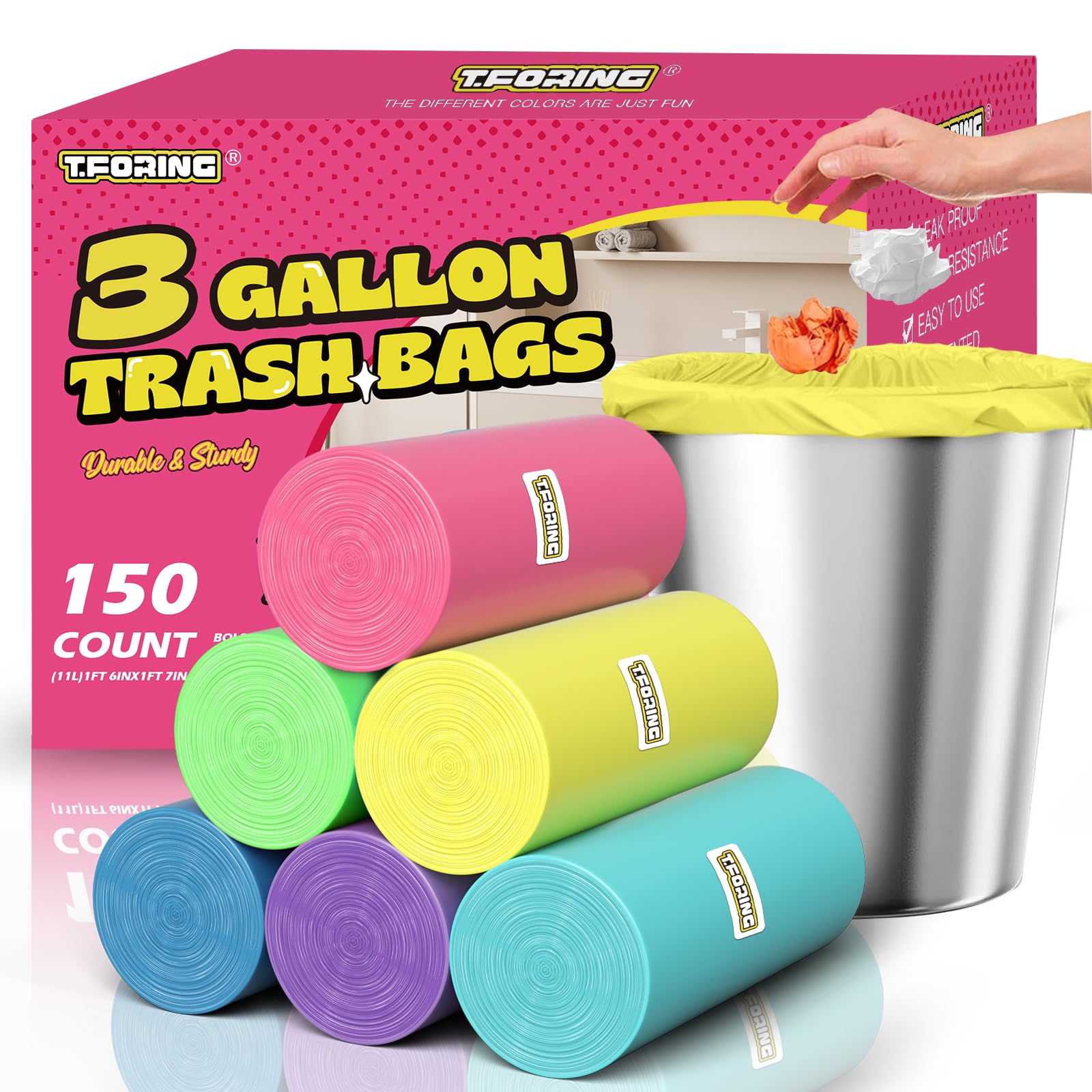 Small 3 Gallon Trash Bags Unscented (150 Count)