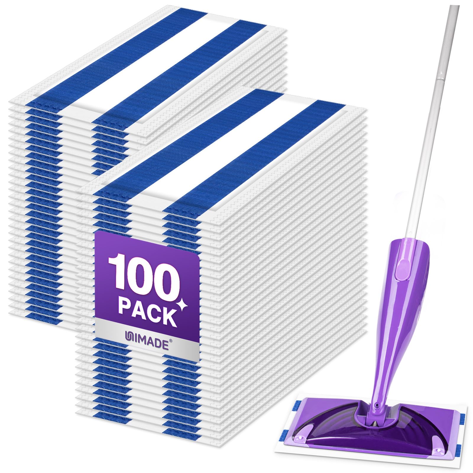 100 Count Mop Pad Refill Compatible with Swiffer WetJet