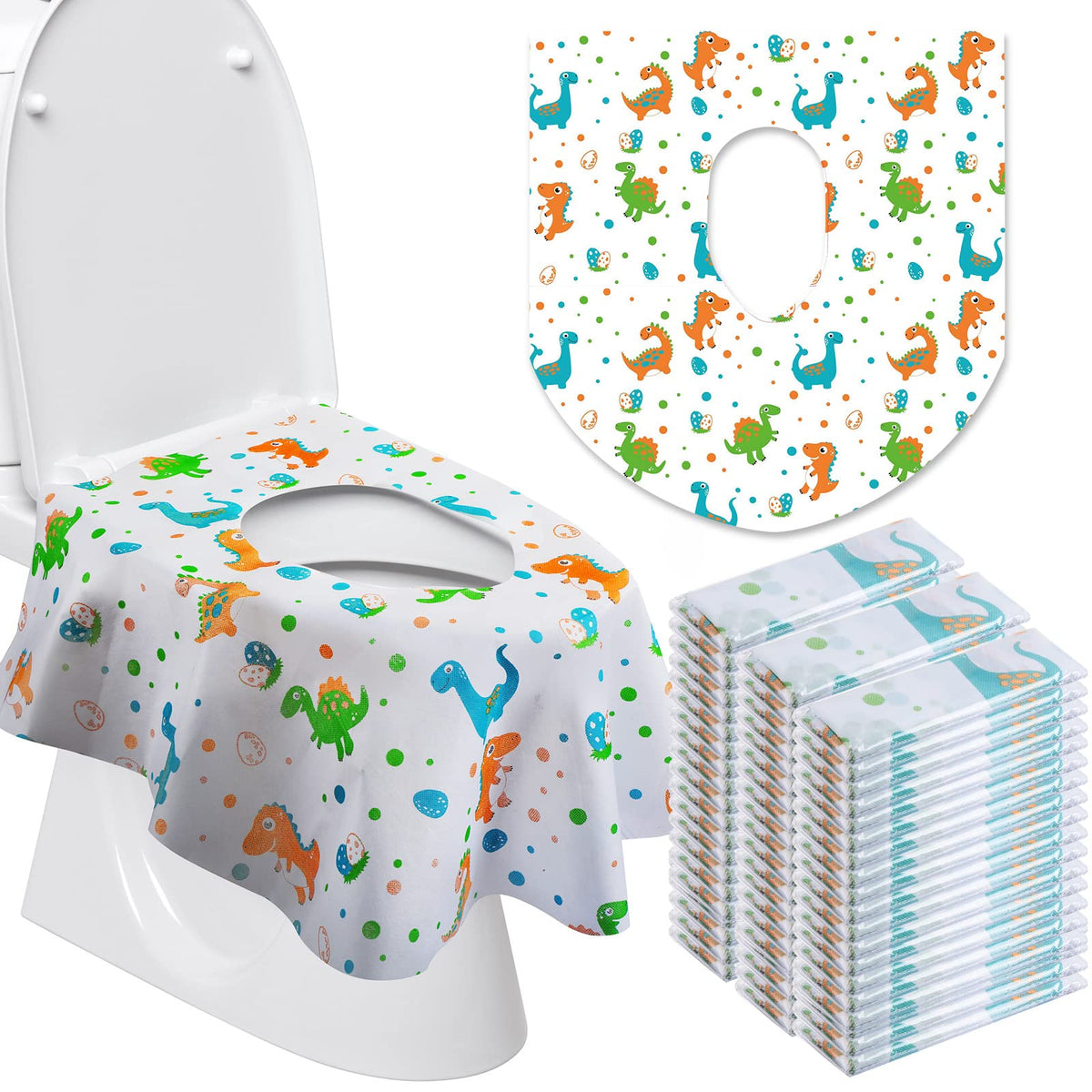 50 Packs Disposable Toilet Seat Covers Extra Large Individually Wrapped for Kids and Adults (50 Count)