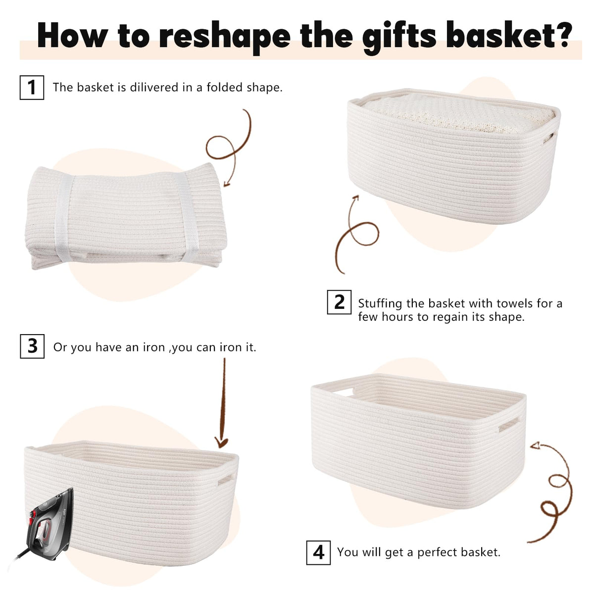 Storage Basket for Shelves (2 Count)