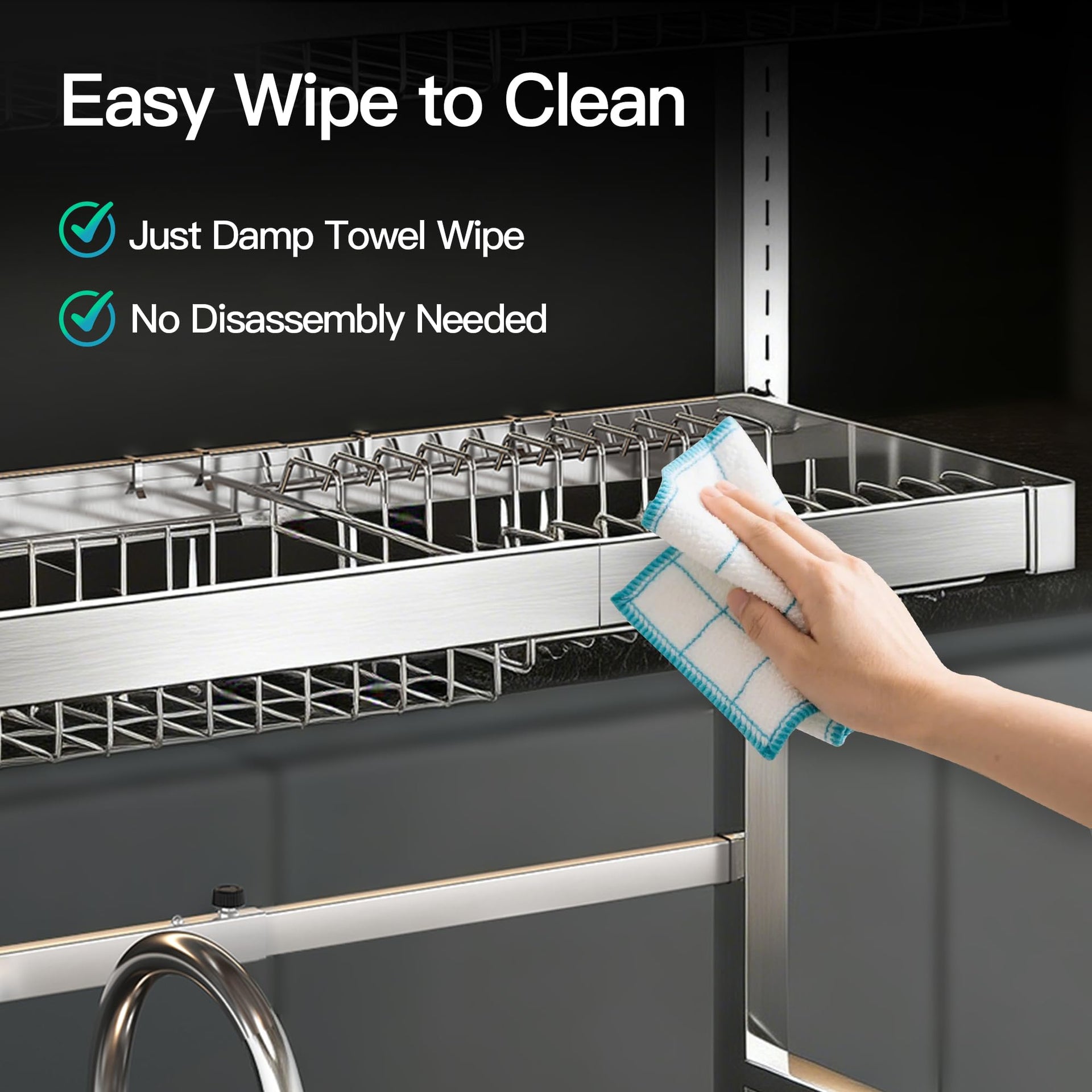 3 Tier Extra Large Stainless Steel Over The Sink Dish Drying Rack