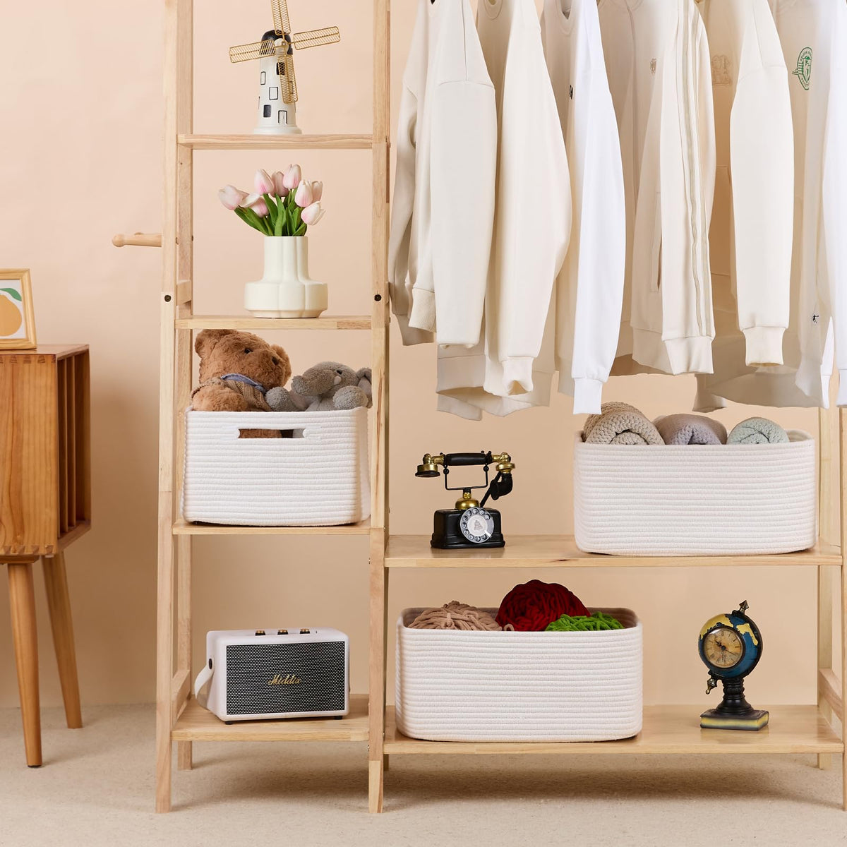 Large Storage Baskets for Shelves (3 Count)