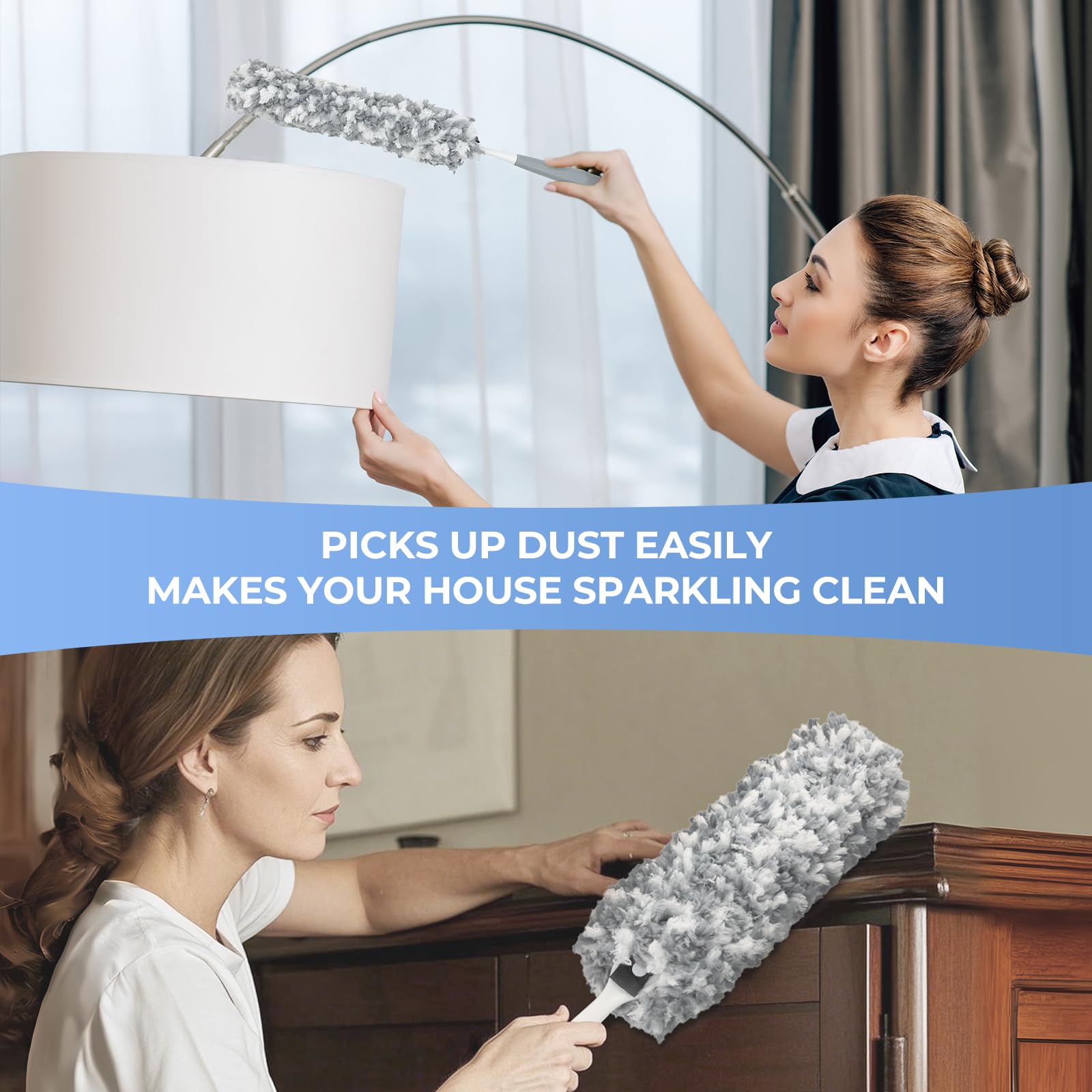 Microfiber Duster with an Extra Washable and Reusable Duster Head
