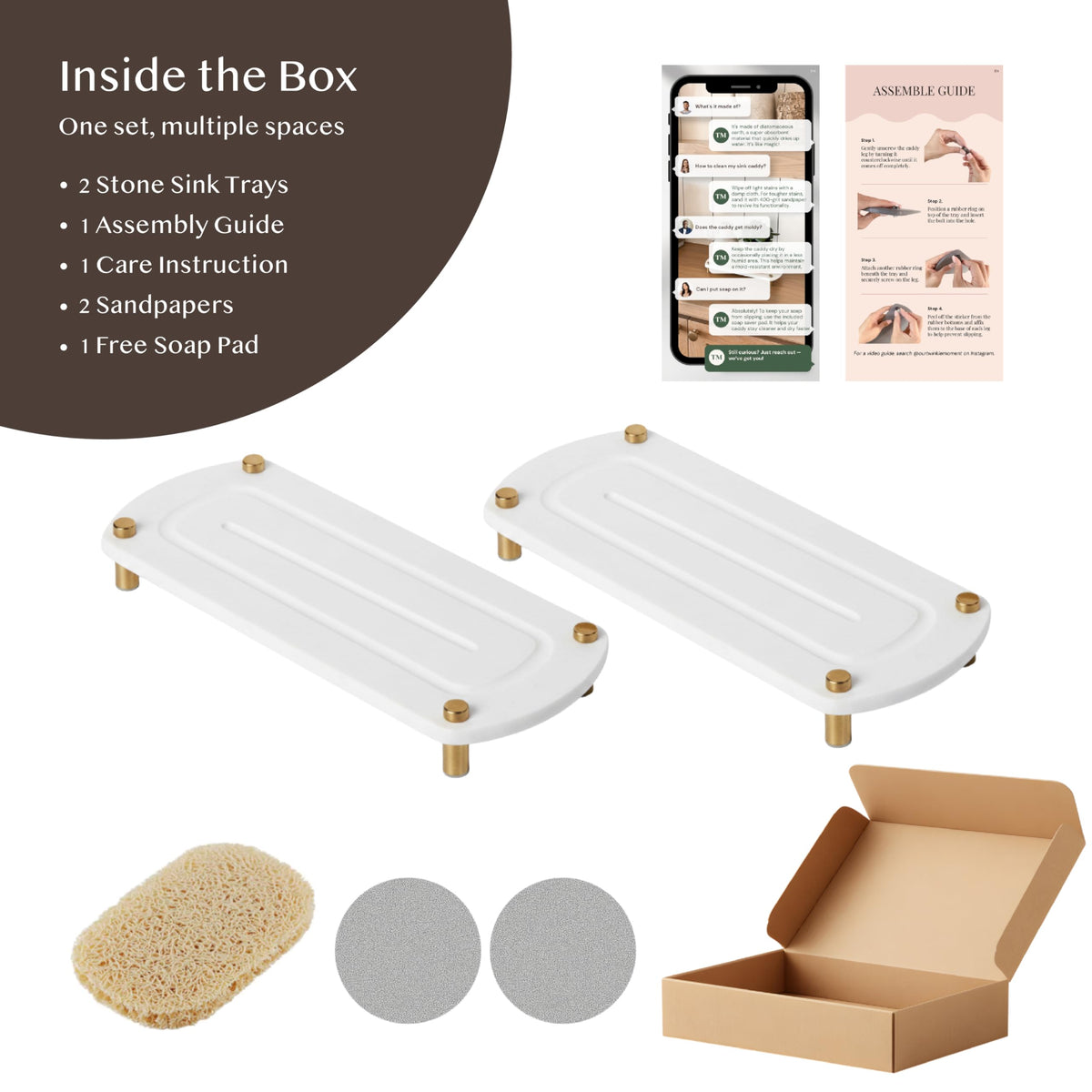 2PCS Absorbing Stone Soap Tray (2 Piece)