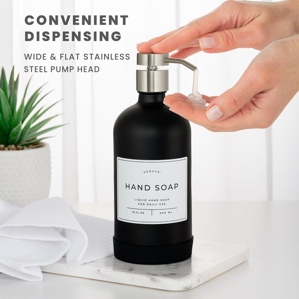 Hand and Dish Soap Dispenser for Kitchen and Bathroom (2 Count)