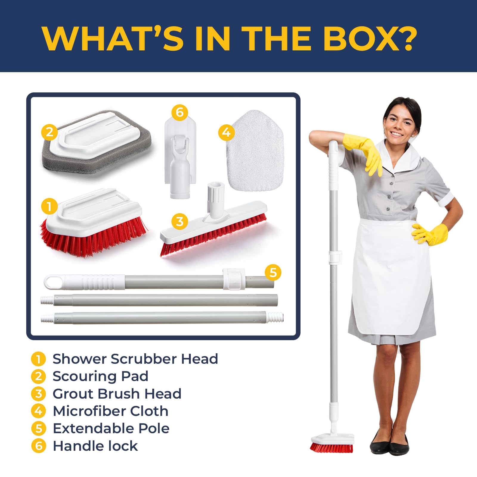 Shower Scrubber with Long Handle