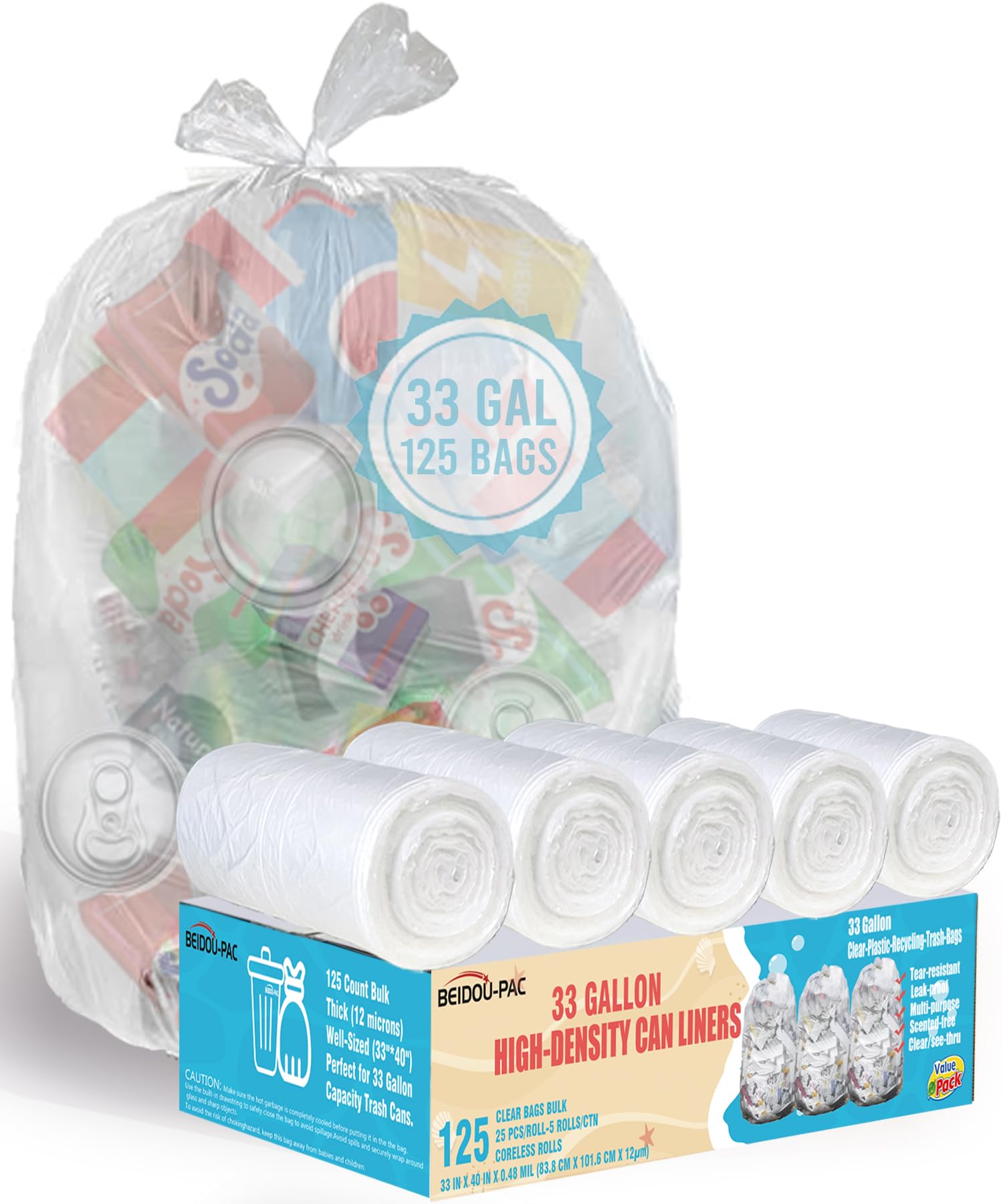 33 Gallon Trash Bags (125 Count)