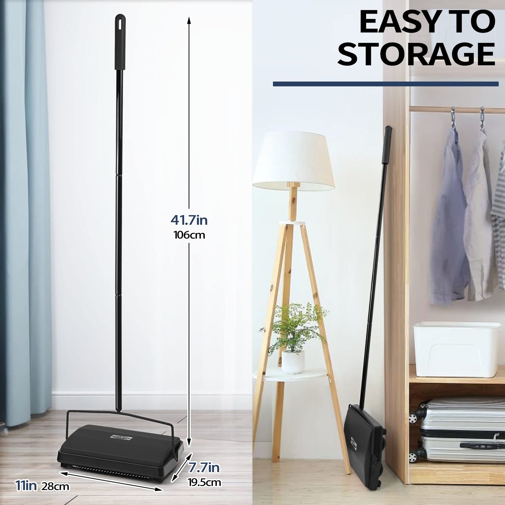 Carpet Floor Sweeper Manual with Horsehair
