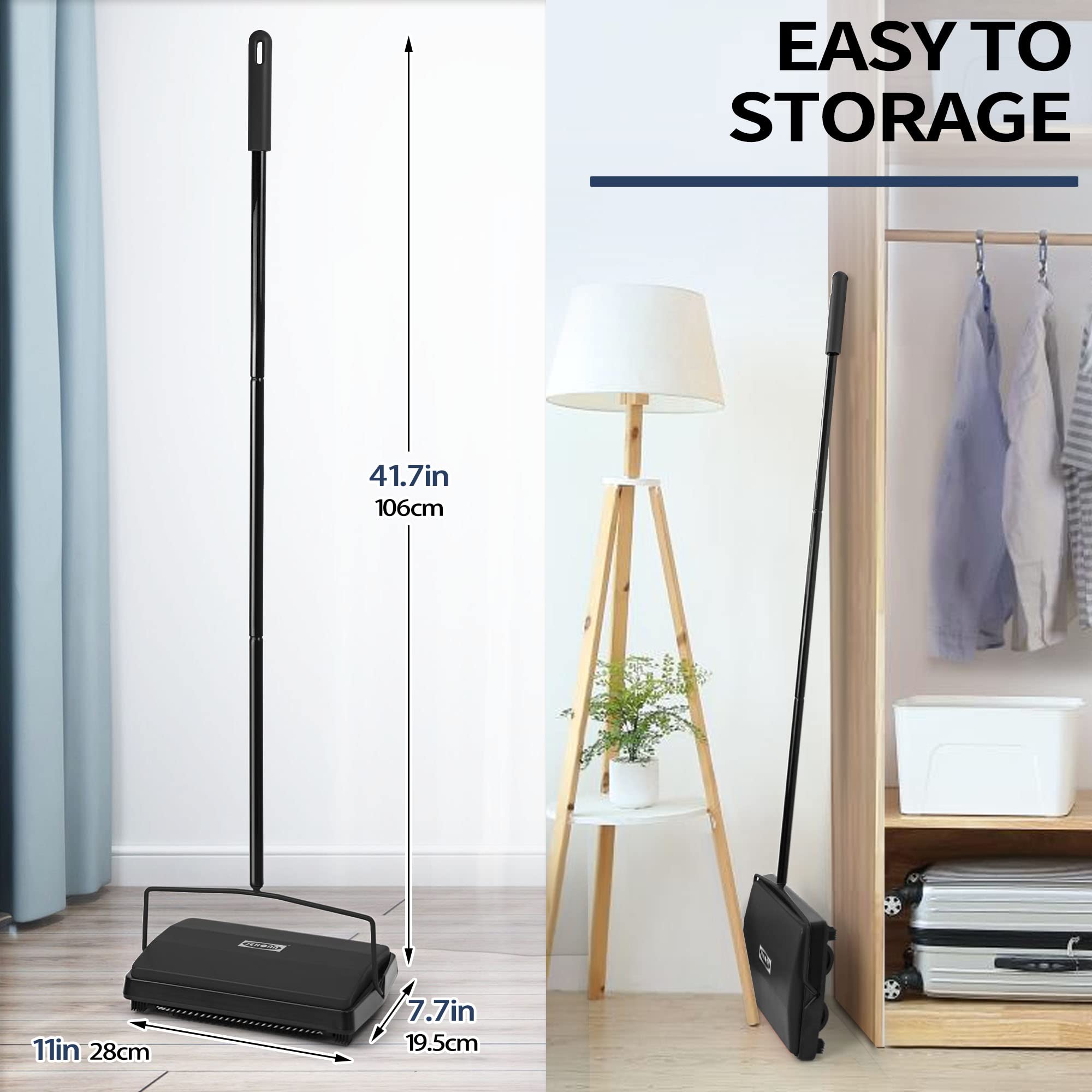 Carpet Floor Sweeper Manual with Horsehair