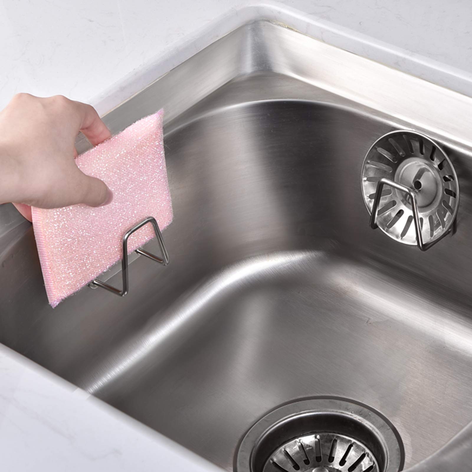 Adhesive Sponge Holder Sink Caddy for Kitchen Accessories (2 Count)