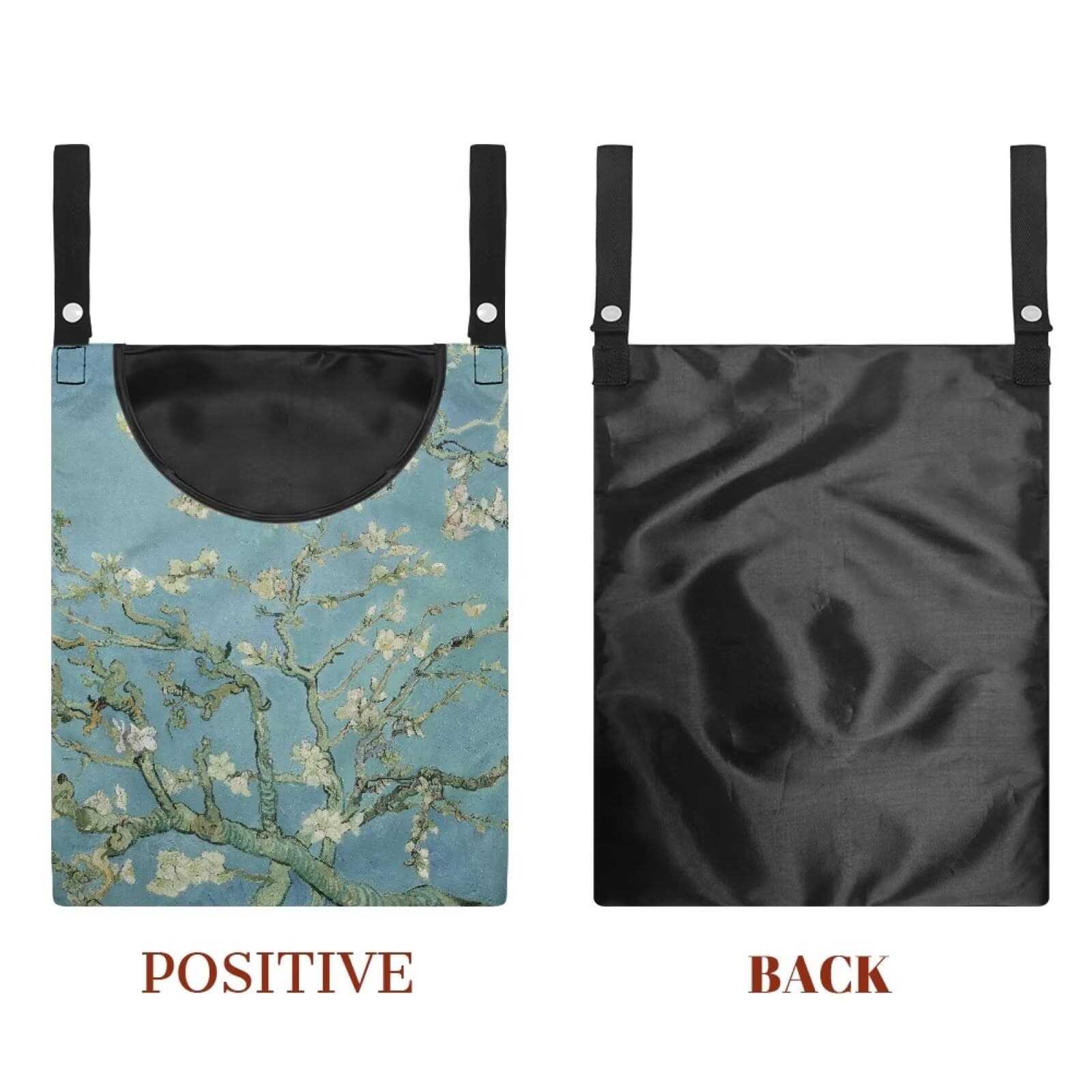 Almond Blossom Print Max Capacity Clothespin Storage Bag 14.5x12in