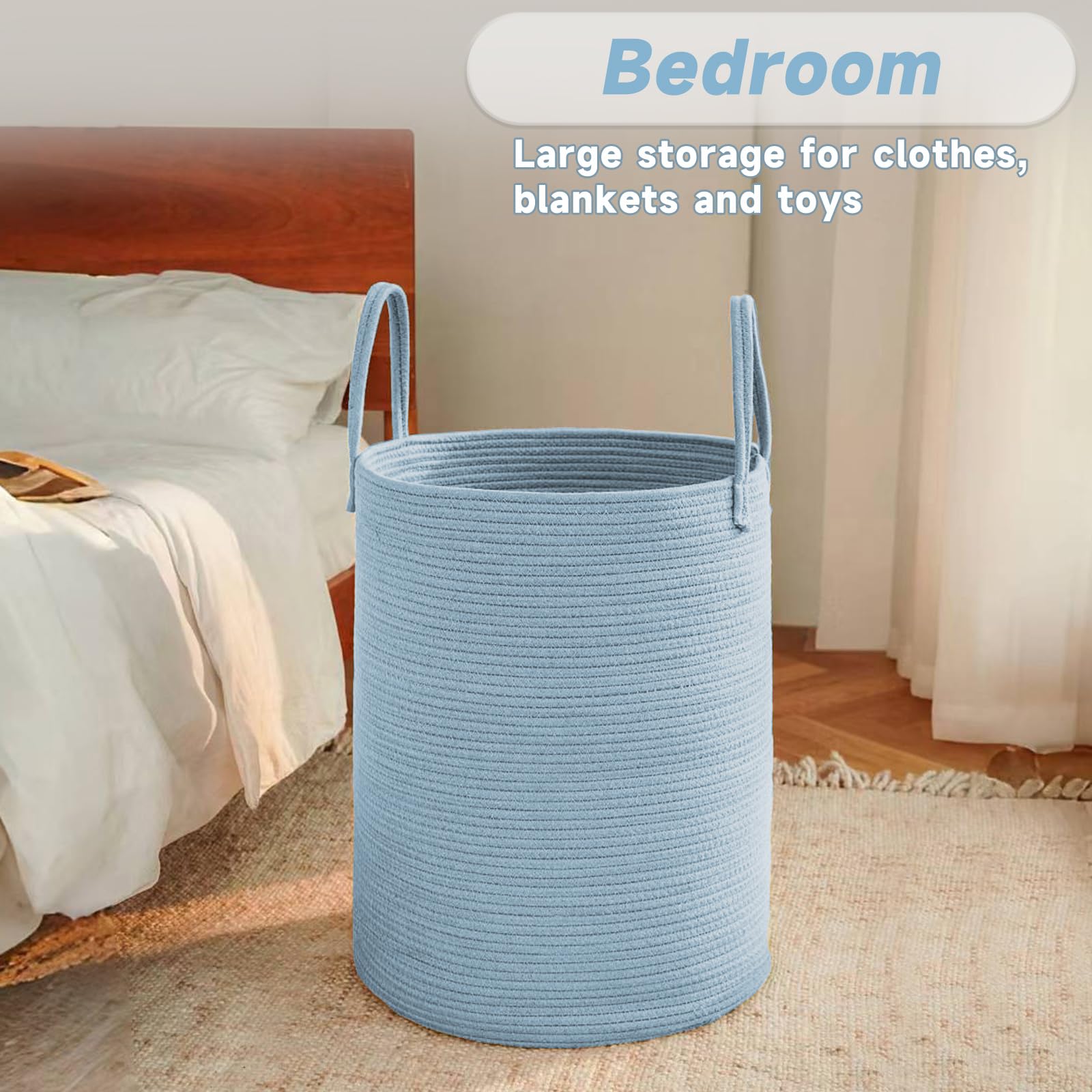 80L Cotton Rope Laundry Basket Hamper