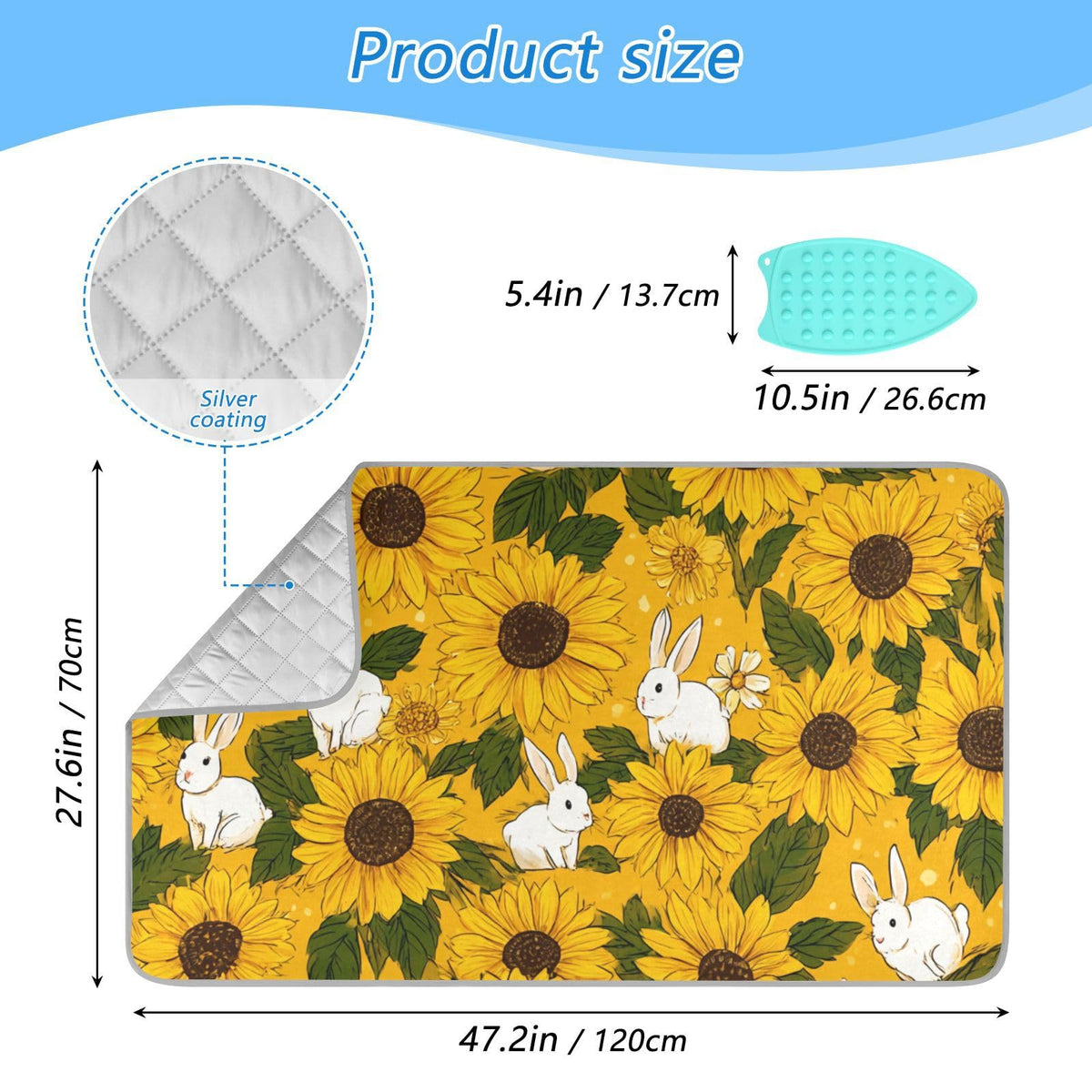 Ironing Mat Portable Ironing Pad Ironing Blanket for Table Top Heat Resistance Double