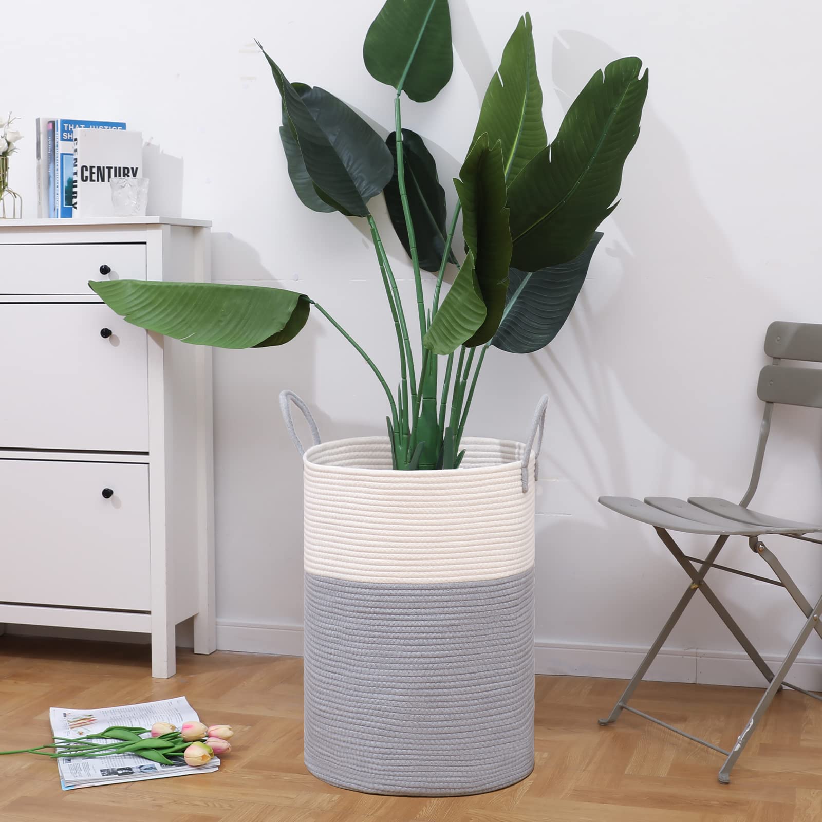 72L Tall Woven Laundry Basket Hamper