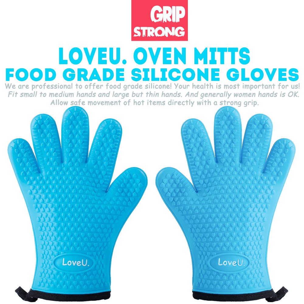 Silicone Oven Mitts Gloves (11 Ounce)