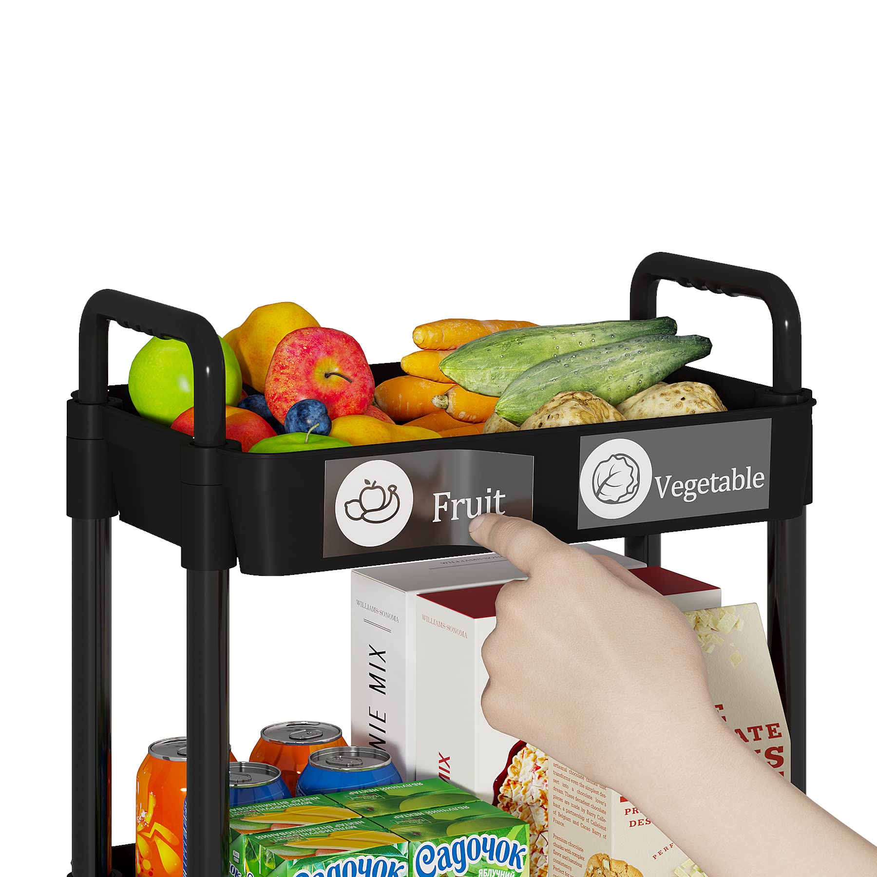 4 Tier Rolling Cart with Wheels