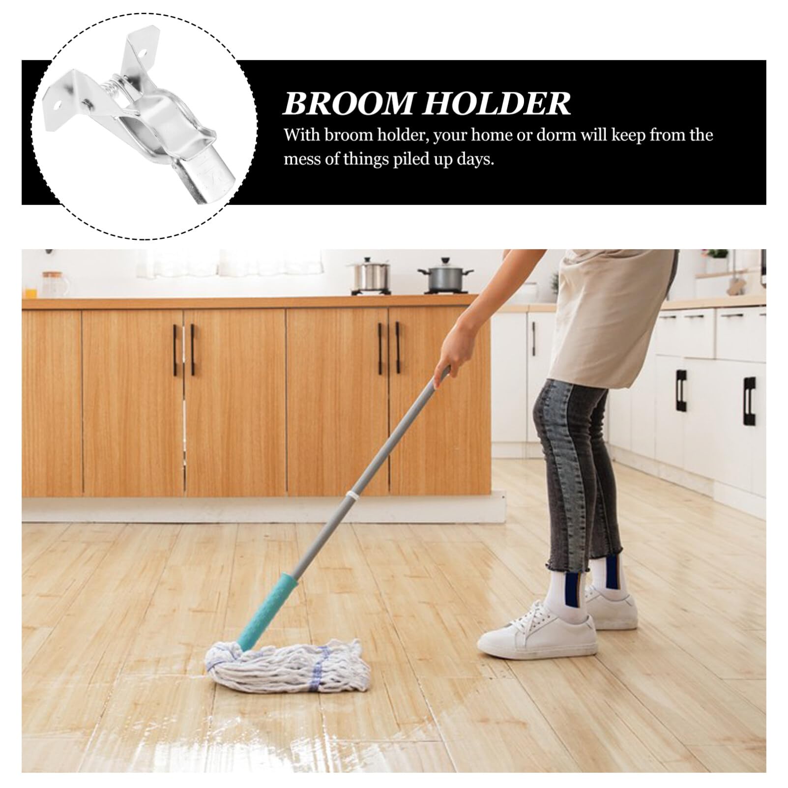 10pcs Wall Mounted Mop and Broom Holder Iron Grippers for Home Organization Space