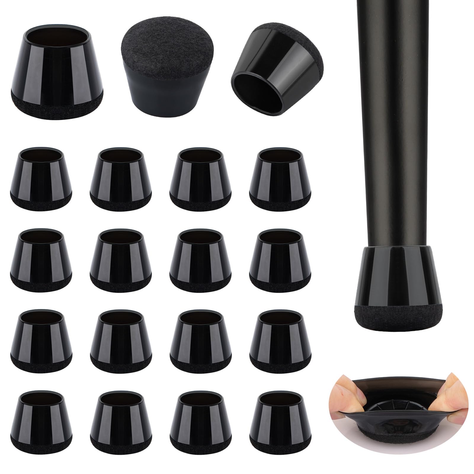 16 Pcs New Chair Leg Protectors for Hardwood Floors (16 Count)