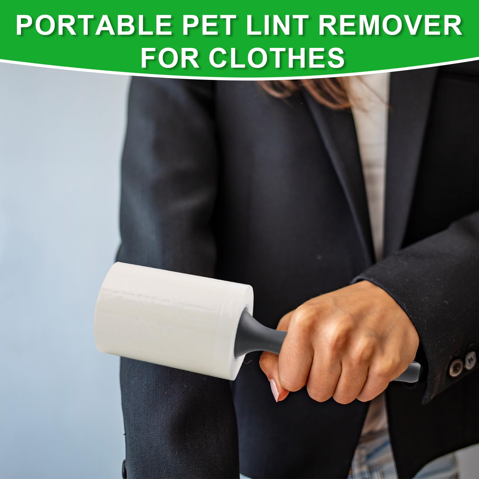 Lint Roller for Pet Hair 500 Sheets Extra Sticky Pet Hair Remover for Clothes Furniture Carpet Cleaner Cars Dogs Travel (500 Count)