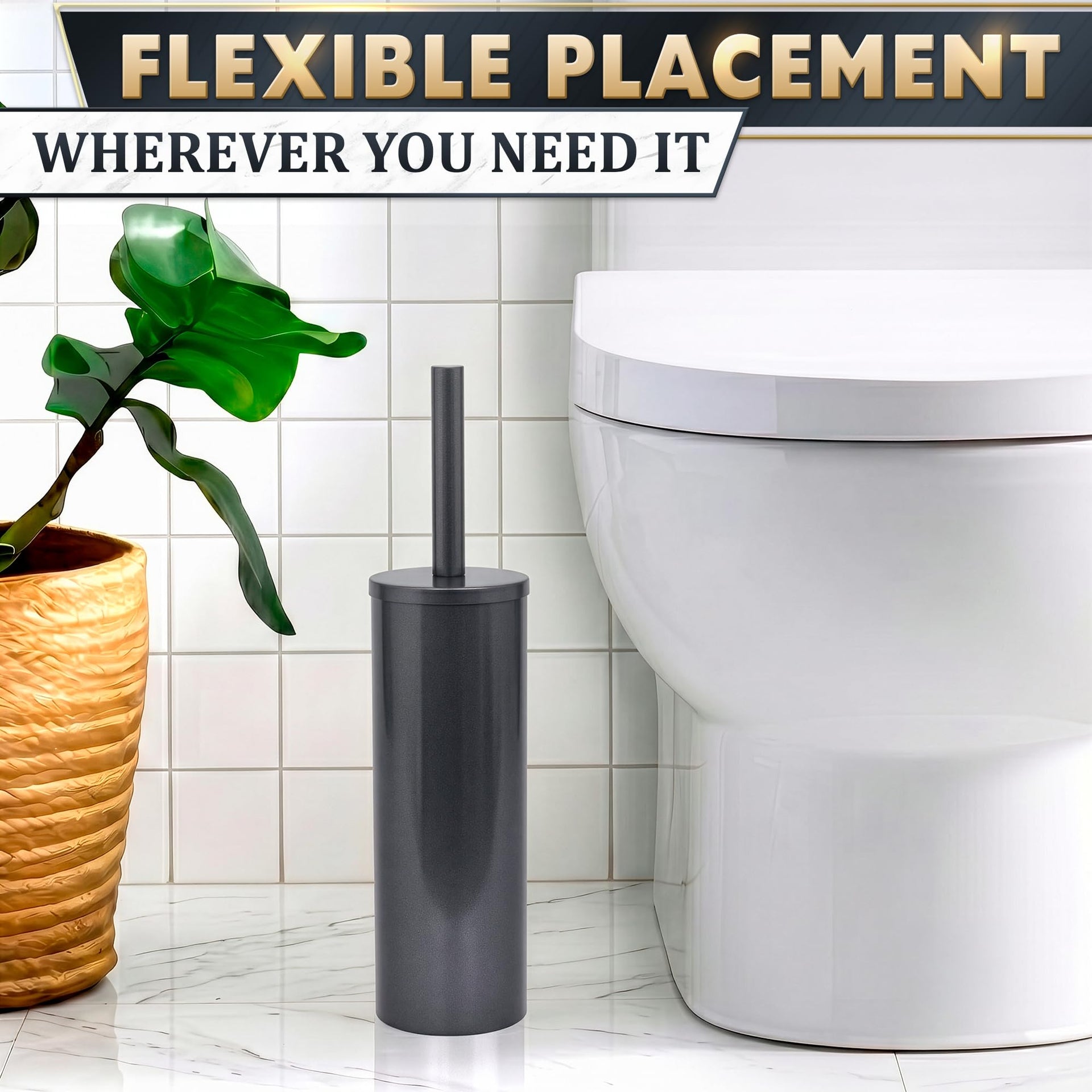 Stainless Steel Toilet Brush and Holder Set