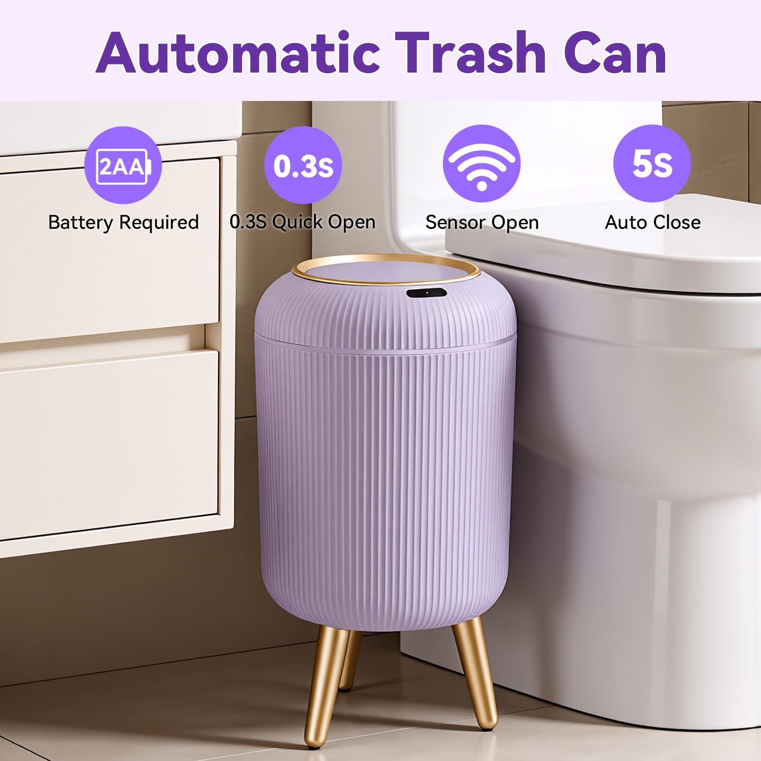 Automatic Trash Can Bathroom