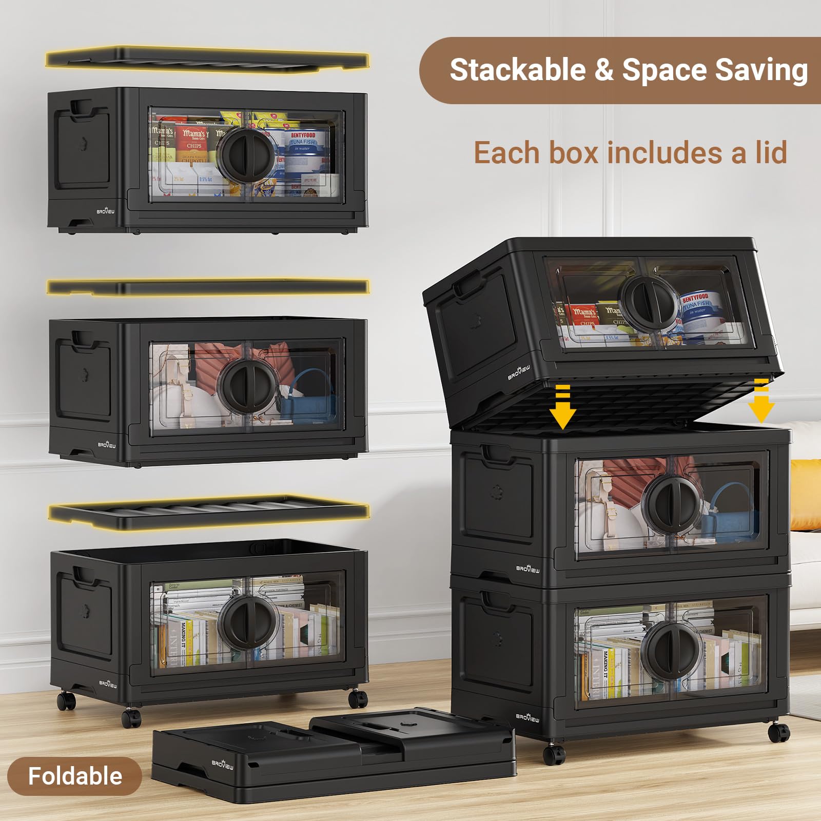 480Qt Lockable Stackable Storage Bins with Lids (4 Count)