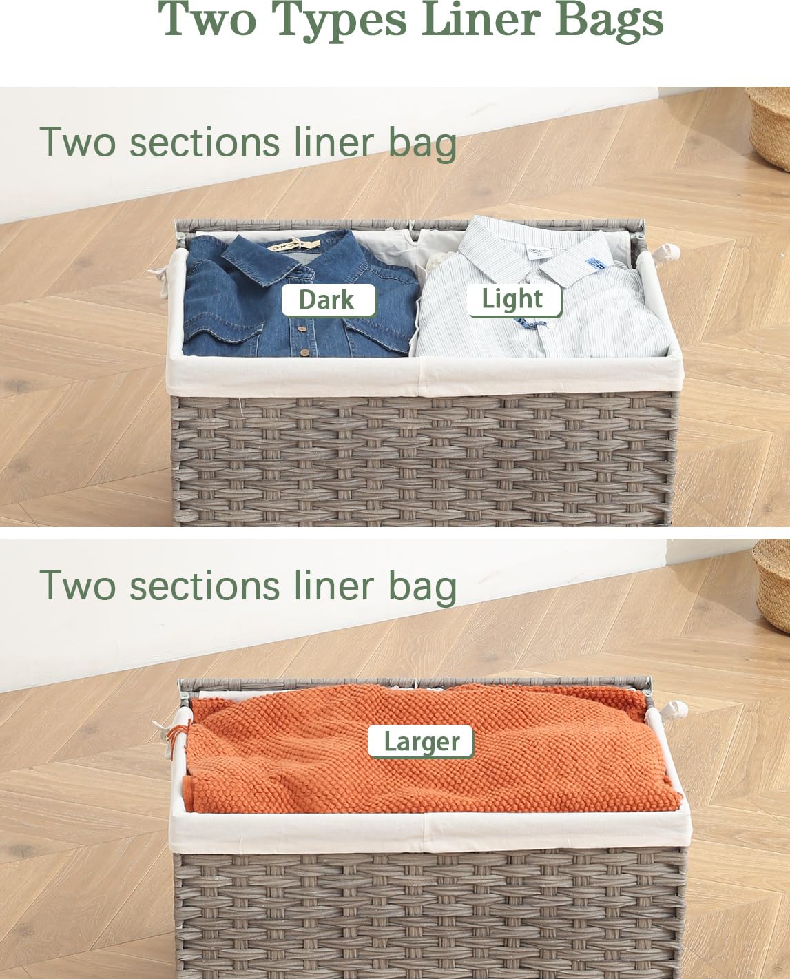 Storage Basket with Lid Wicker Baskets for Storage