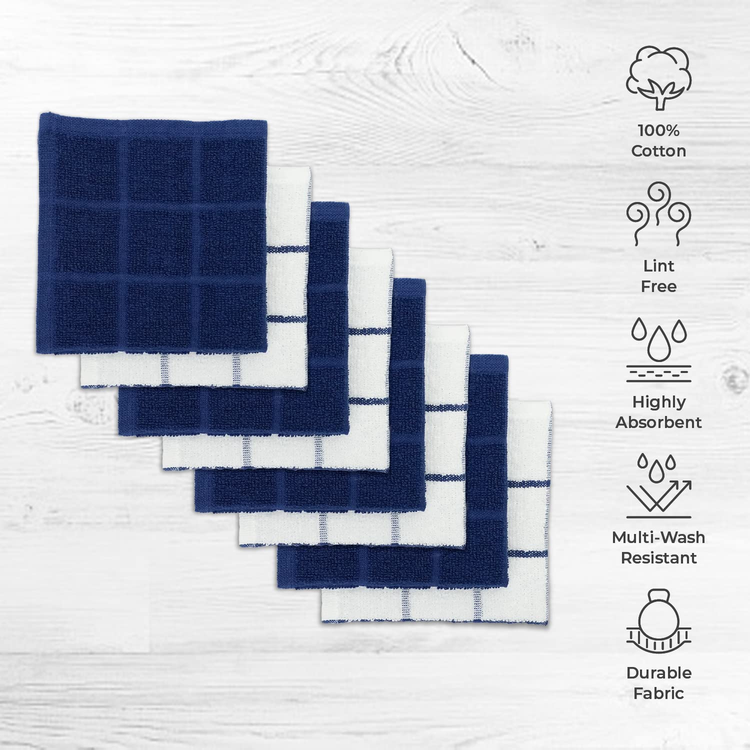 100% Cotton Terry Dish Cloth & Dish Towel (6 Count)