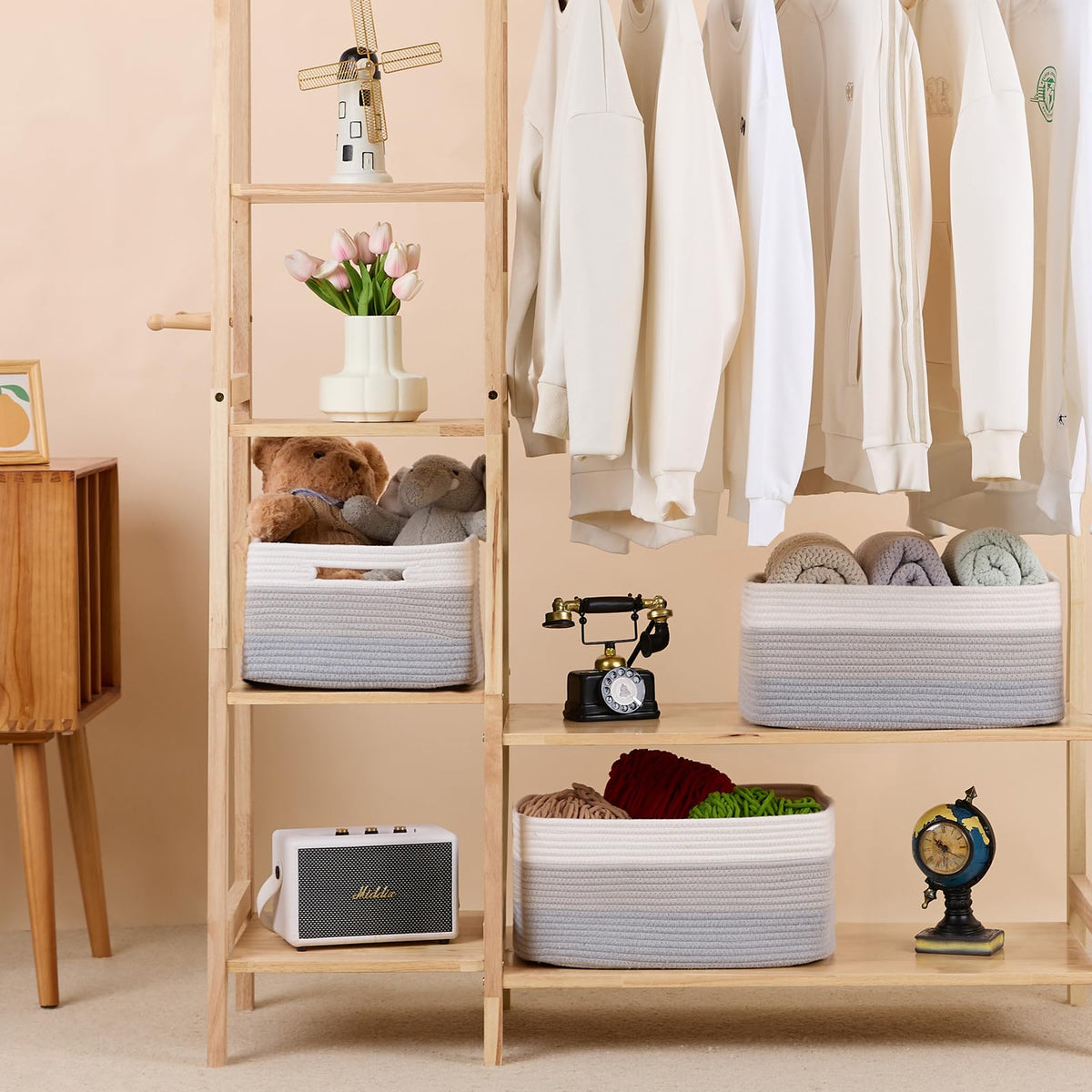 Large Storage Baskets for Shelves (3 Count)