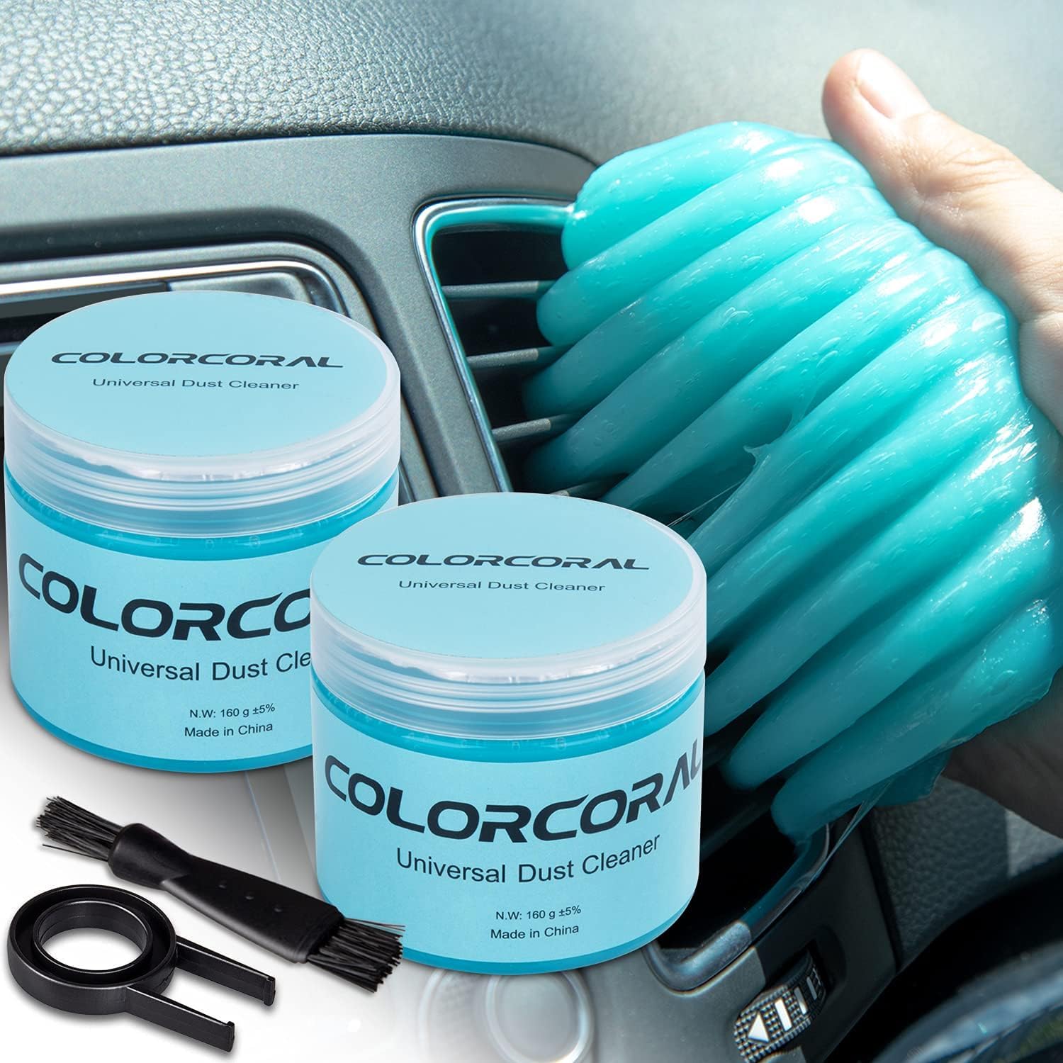 car Cleaning Gel Keyboard Cleaner car Interior Cleaner Kit Blue (2 Count)