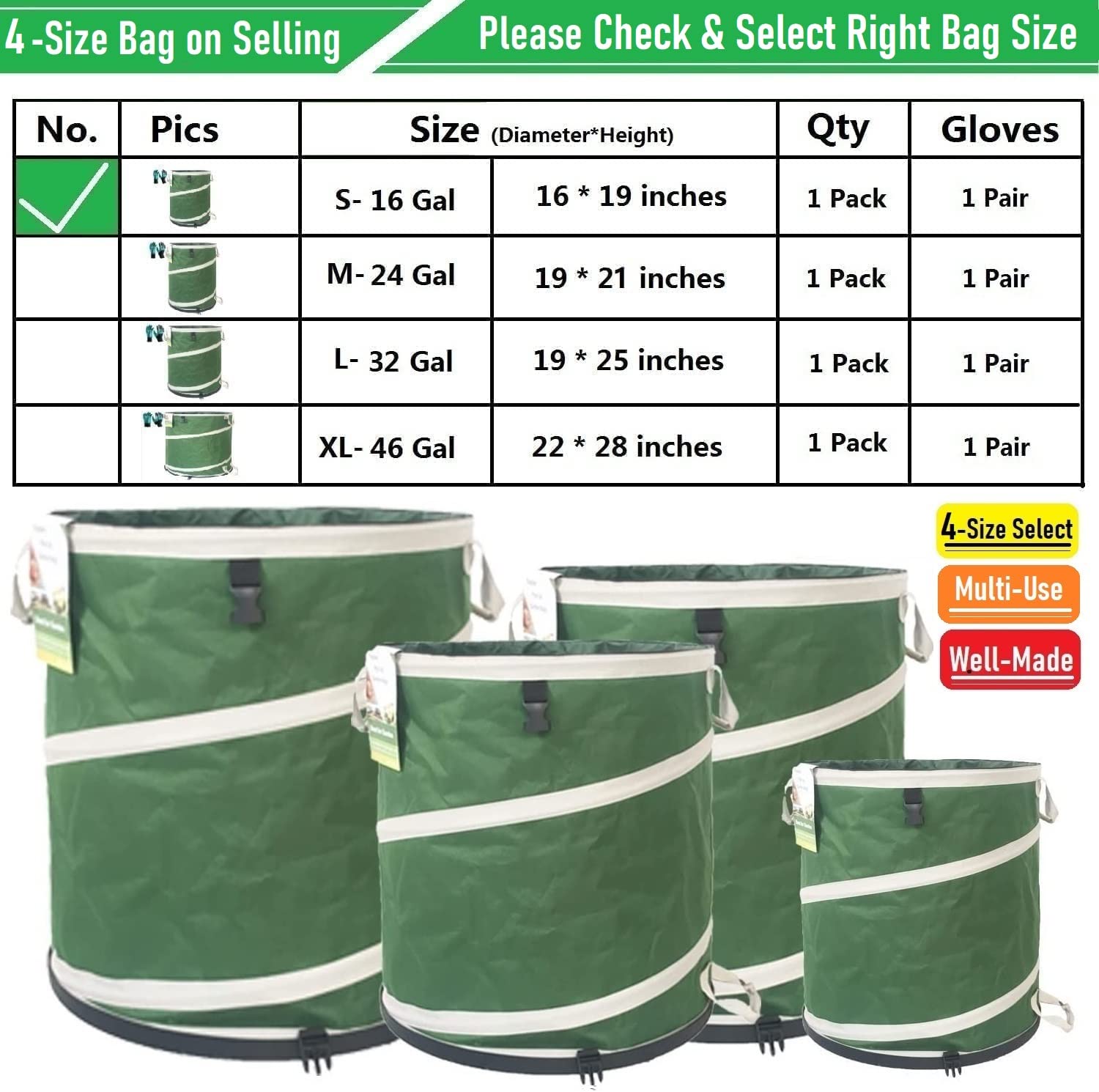 16 Gallon Collapsible Trash Can