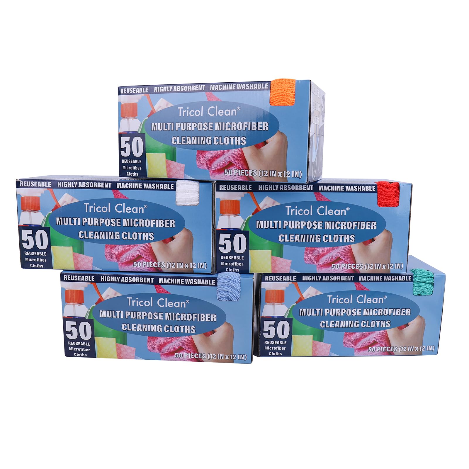 50PK Profesional Resuable Lint Free Microfiber Edgeless Cleaning Cloth Cleaning Rags (50 Count)