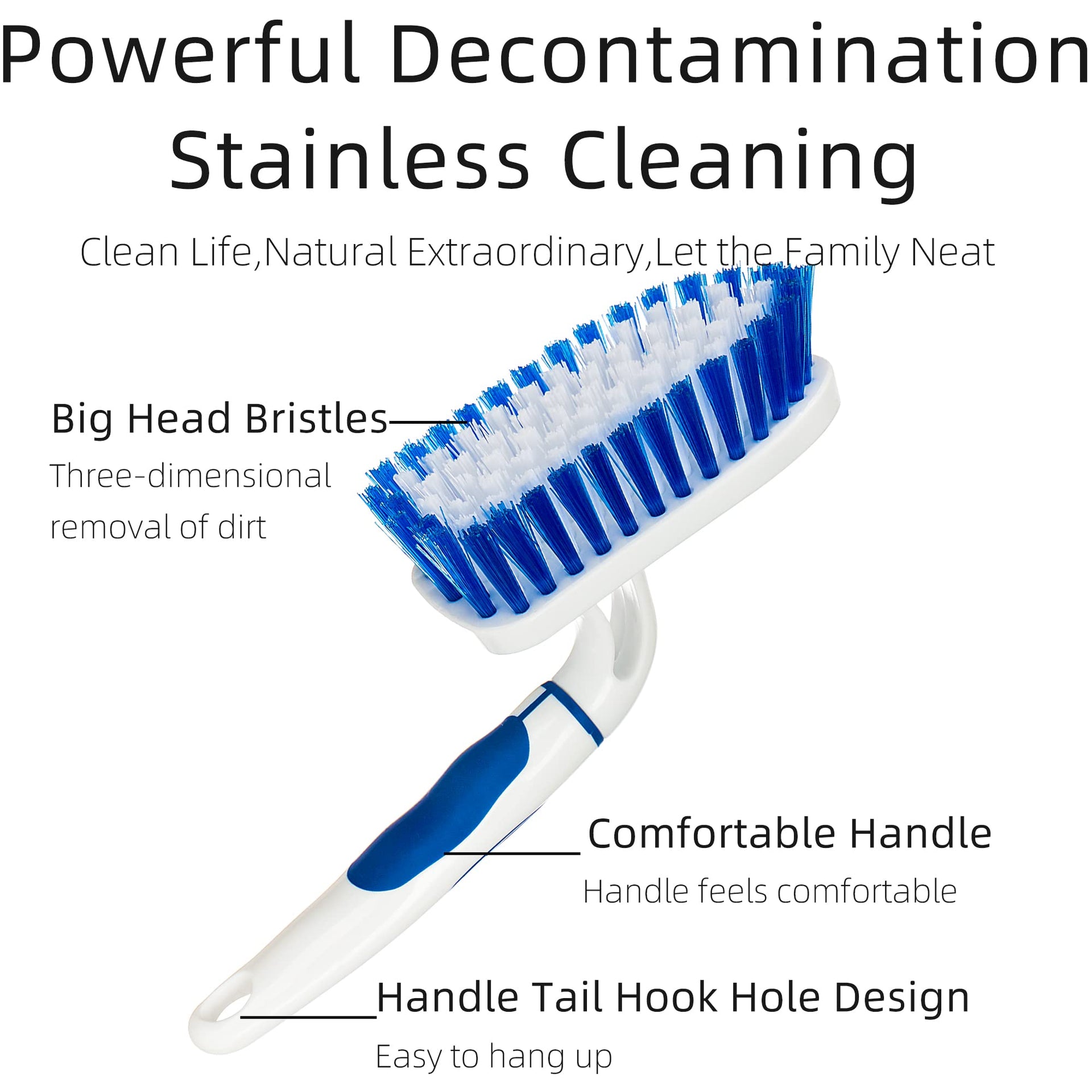 2 Pack Scrub Brush for Cleaning with Long Handle (2 Count)