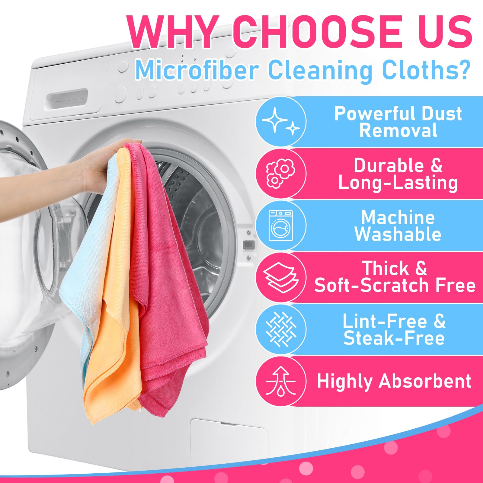 6 Pcs Extra Large Microfiber Cleaning Cloth 30" x 20" Washable Reusable Microfiber Towel Streak Free Lint Free Cloth for Cleaning Home Glass Office Window Bathrooms (6 Count)