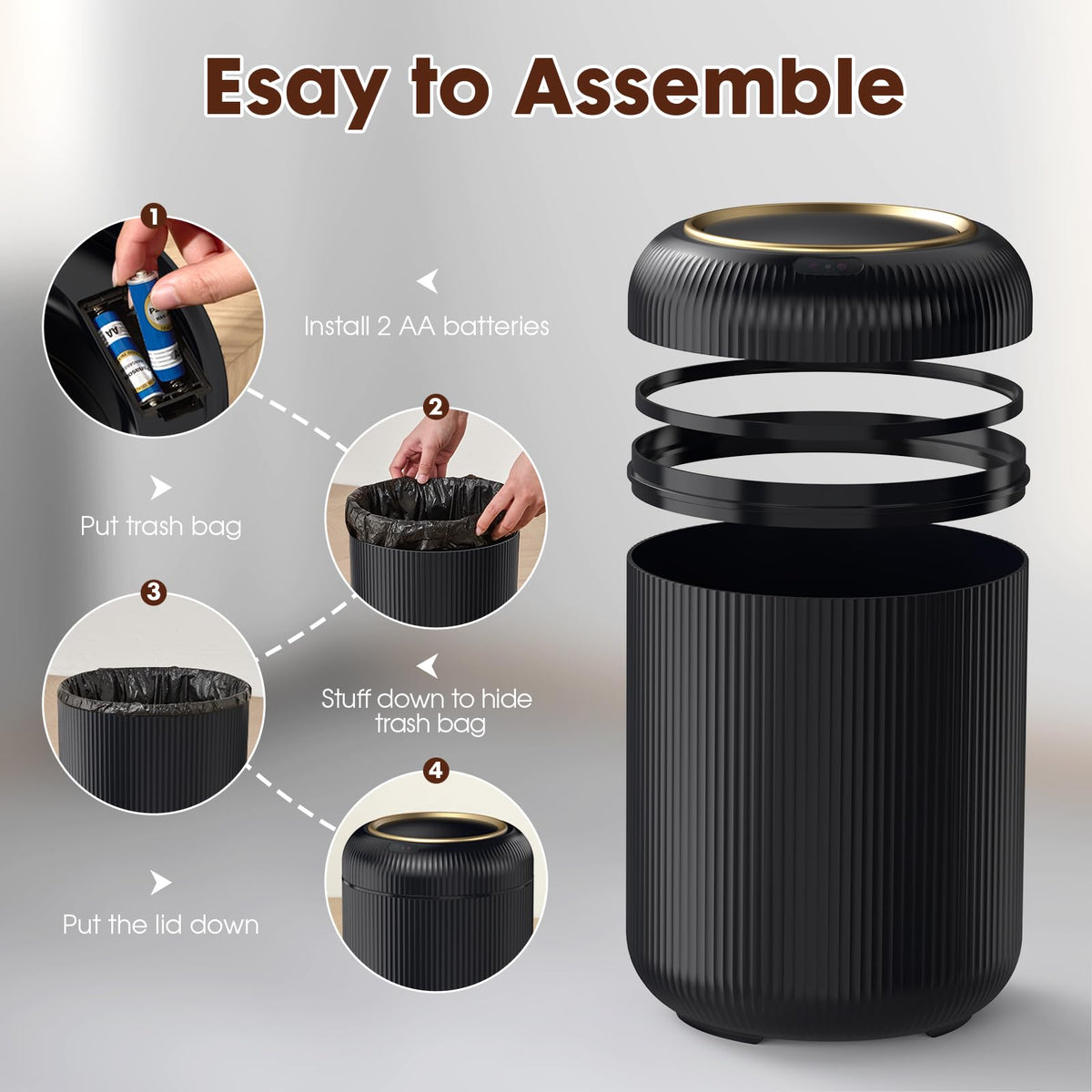 Touchless Trash Can Bathroom