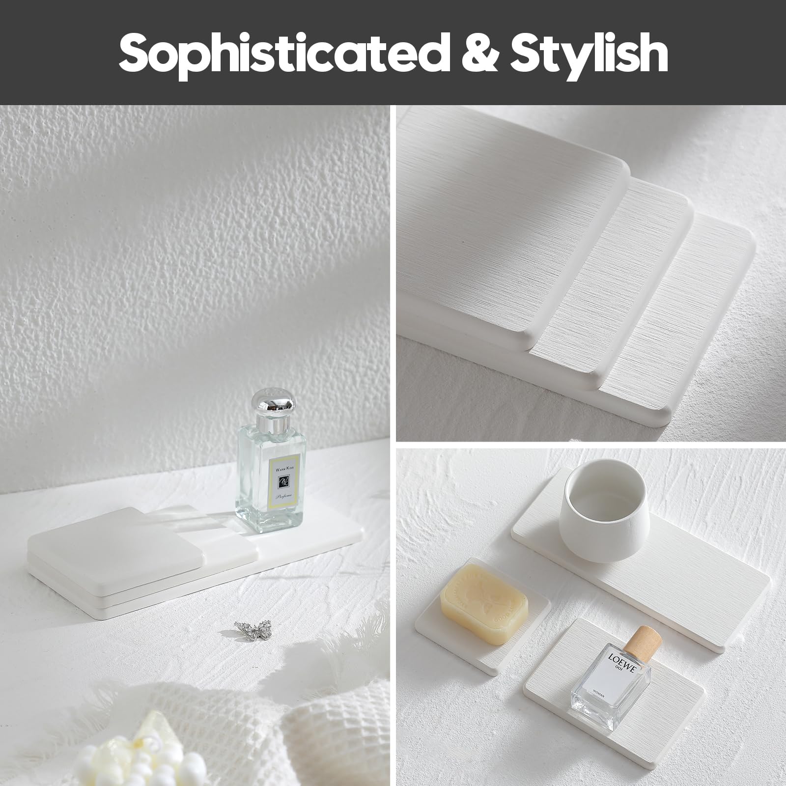 3PCS Bathroom Sink Vanity Trays (3 Count)
