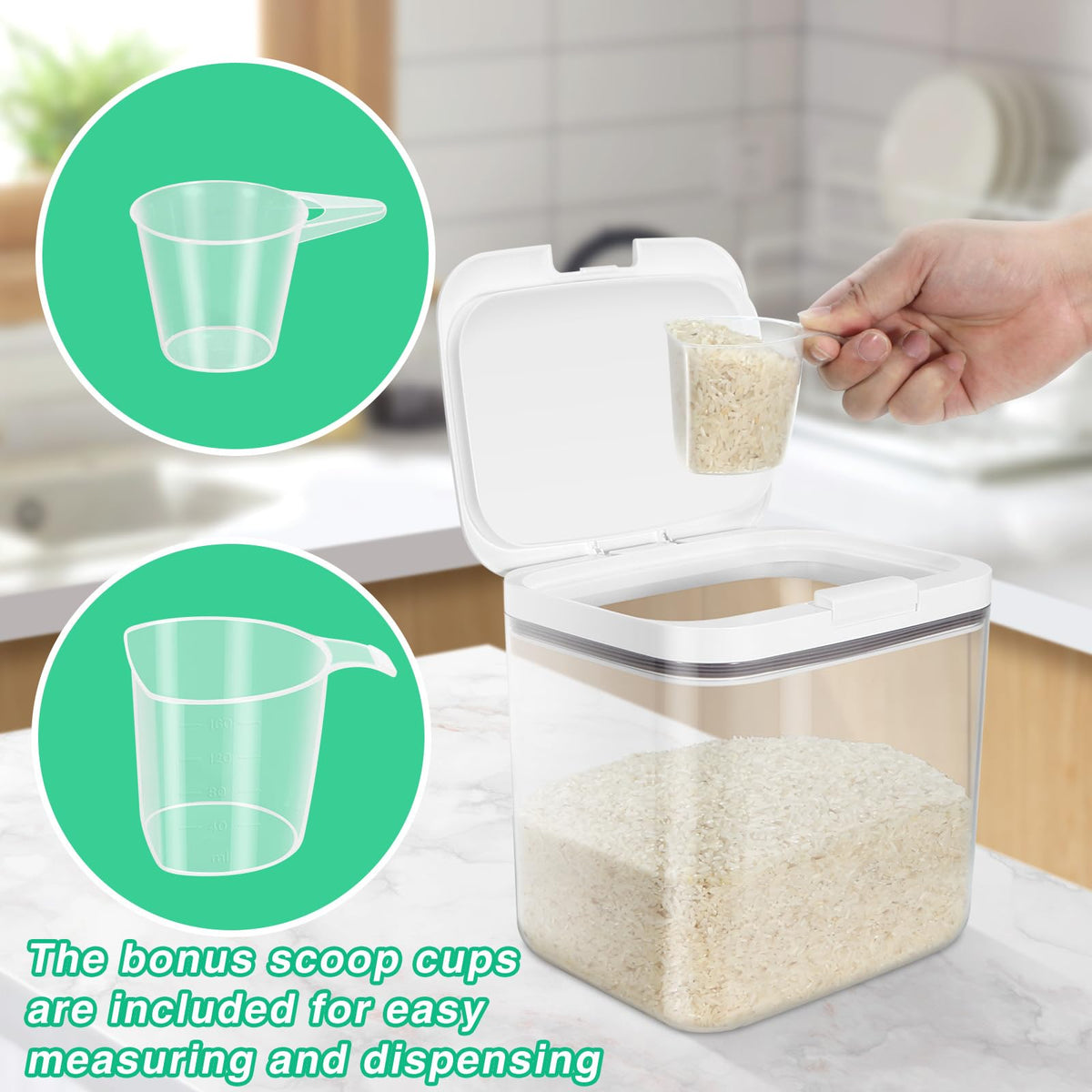 2 Pack Flour Sugar Storage Containers with Pop (2 Count)