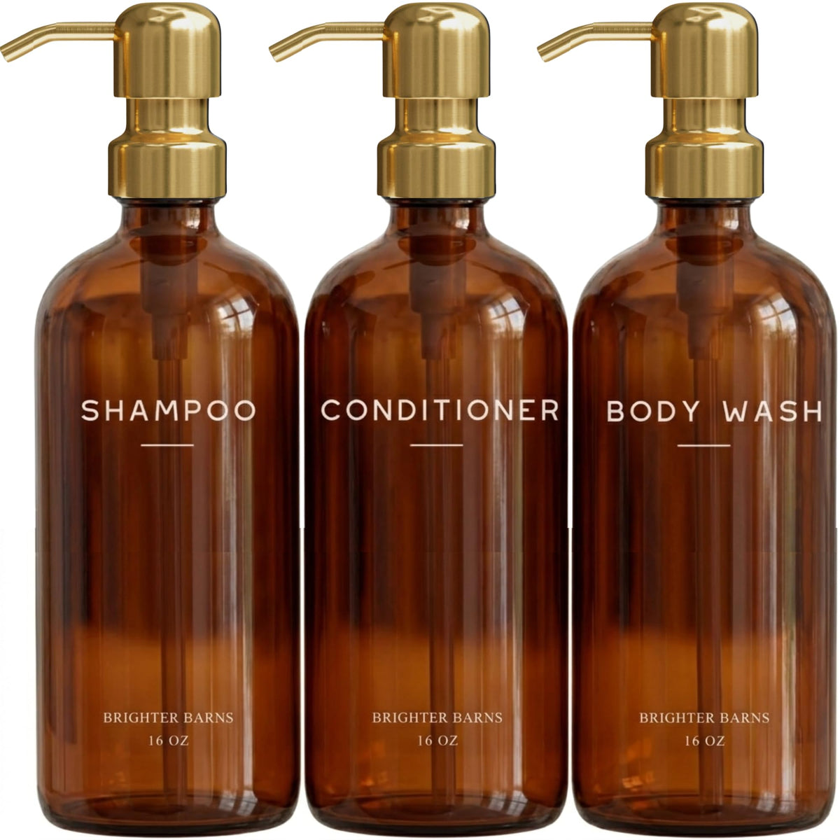 Luxury Shampoo and Conditioner Dispenser Set by Brighter Barns (6 Count)
