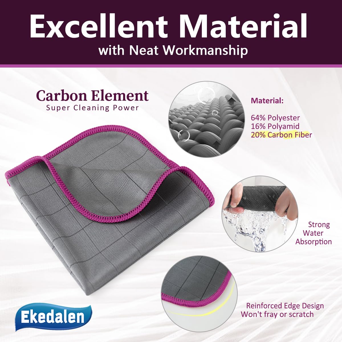 Microfiber Cleaning Cloth Lint Free Glass Polish (6 Count)