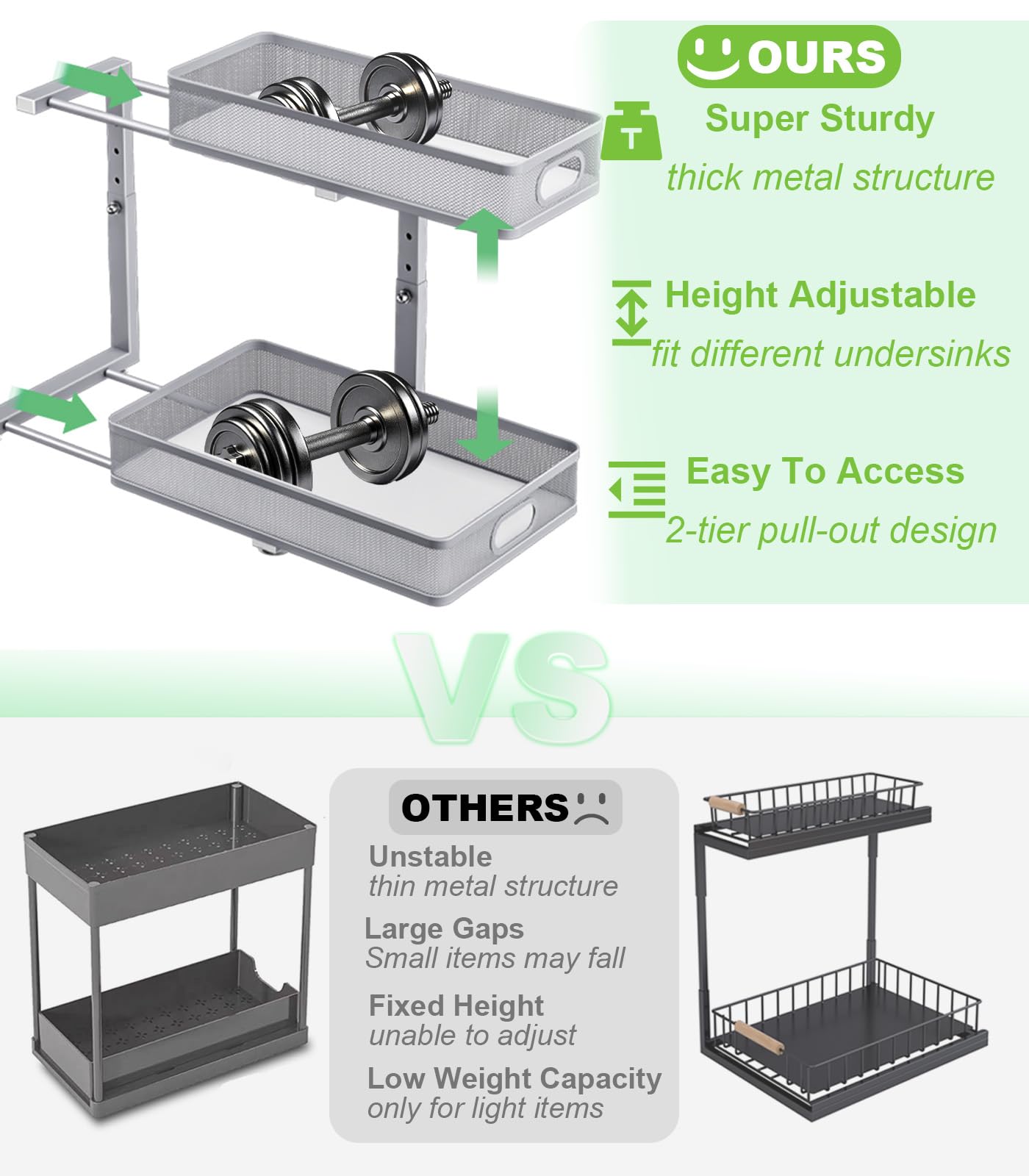 Under Sink Organizer 2 Pack