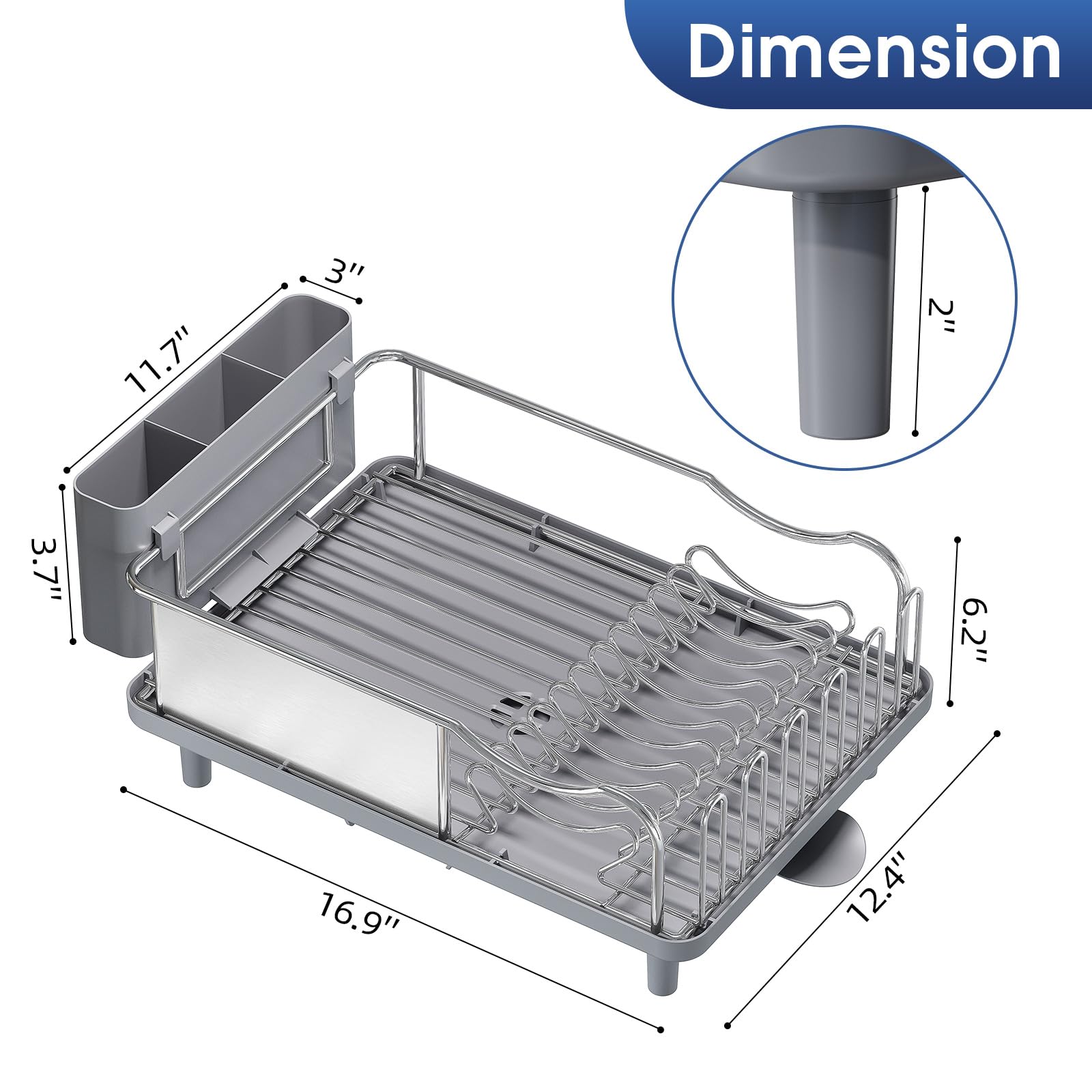 Stainless Steel Dish Drying Rack for Kitchen Counter