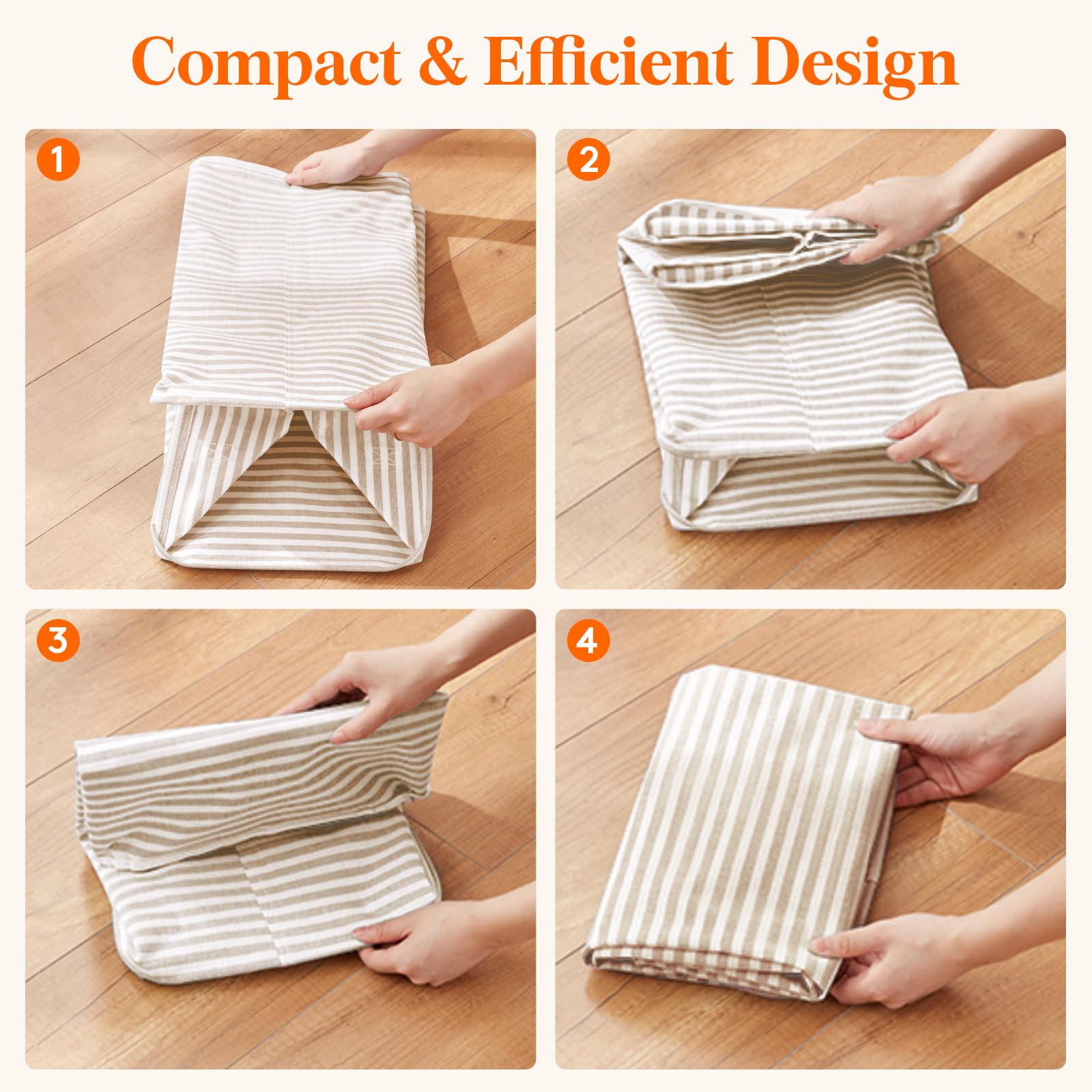 75L Large Collapsible Laundry Basket with Extended Handles